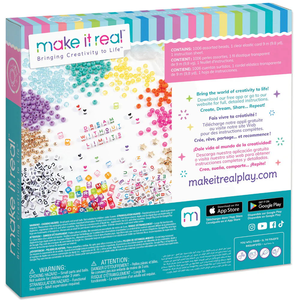 Make It Real Say Yes! Alphabet Bead Bracelet Kit - 1008pc DIY Jewelry Crafting Set - Image 2