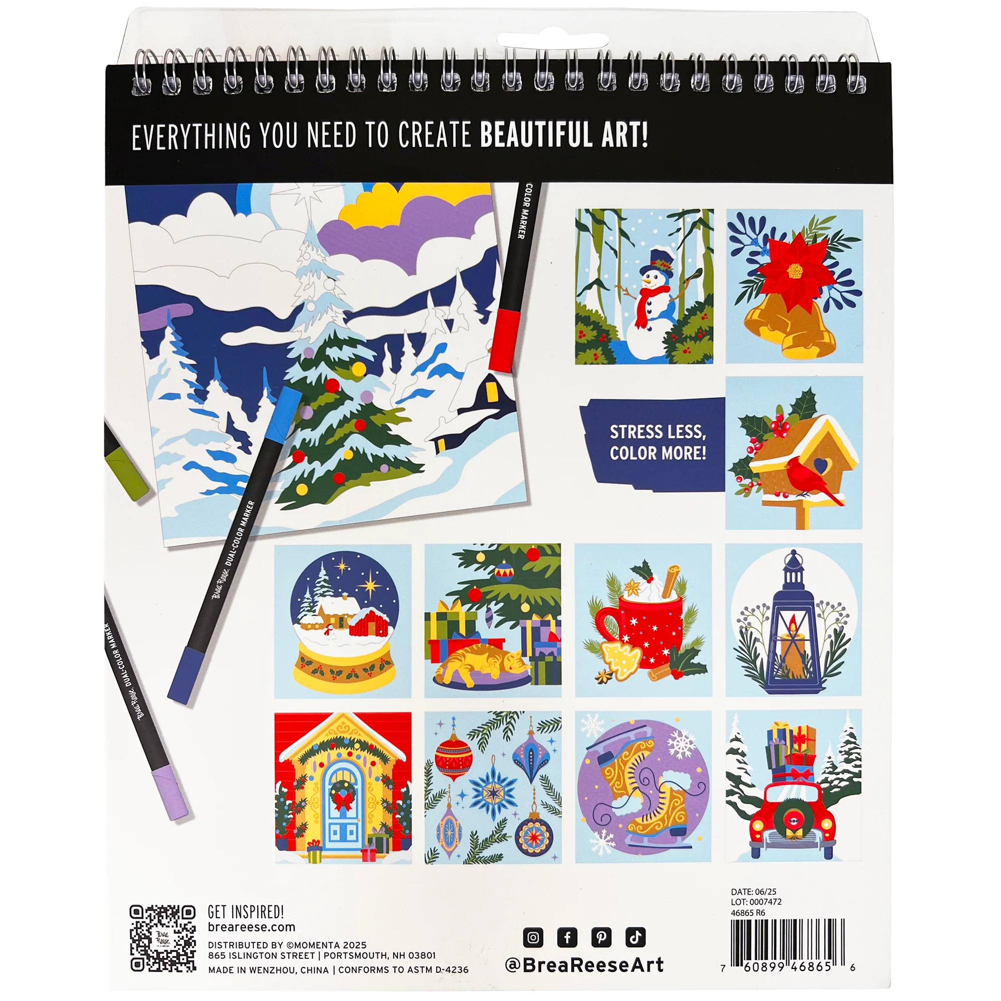 Vivid By Brea Reese Christmas Tree Marker Coloring Kit With 5 Dual-Color Markers - Image 3