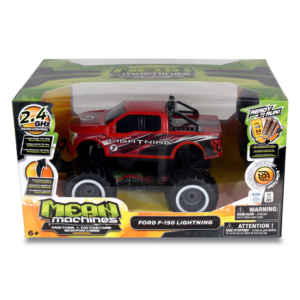 NKOK Mean Machines Ford F150 Lightning RC Truck - Red - Image 2