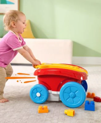 Mega Bloks First Builders 21-Piece Block Scooping Wagon - Red - Image 5