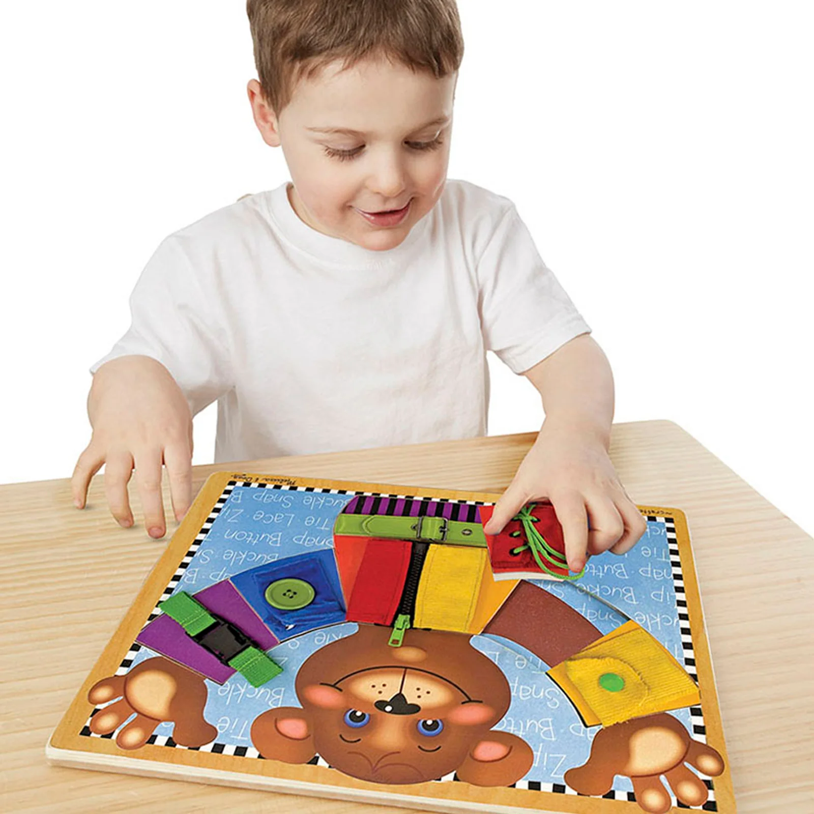 Melissa & Doug Basic Skills Wooden Learning Board - Educational Puzzle Toy - Image 3