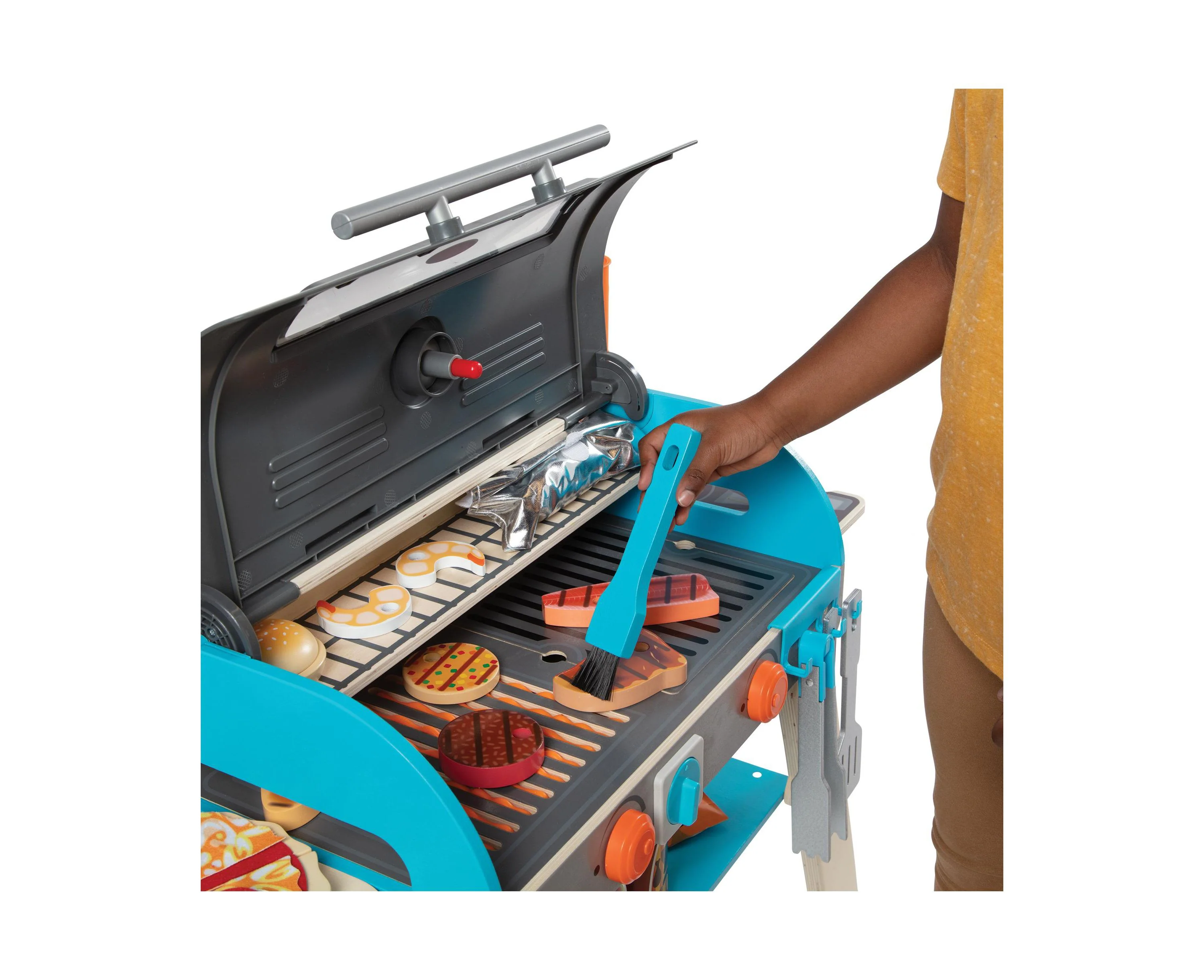 Melissa & Doug Deluxe Wooden BBQ Grill and Pizza Oven Playset - Image 4