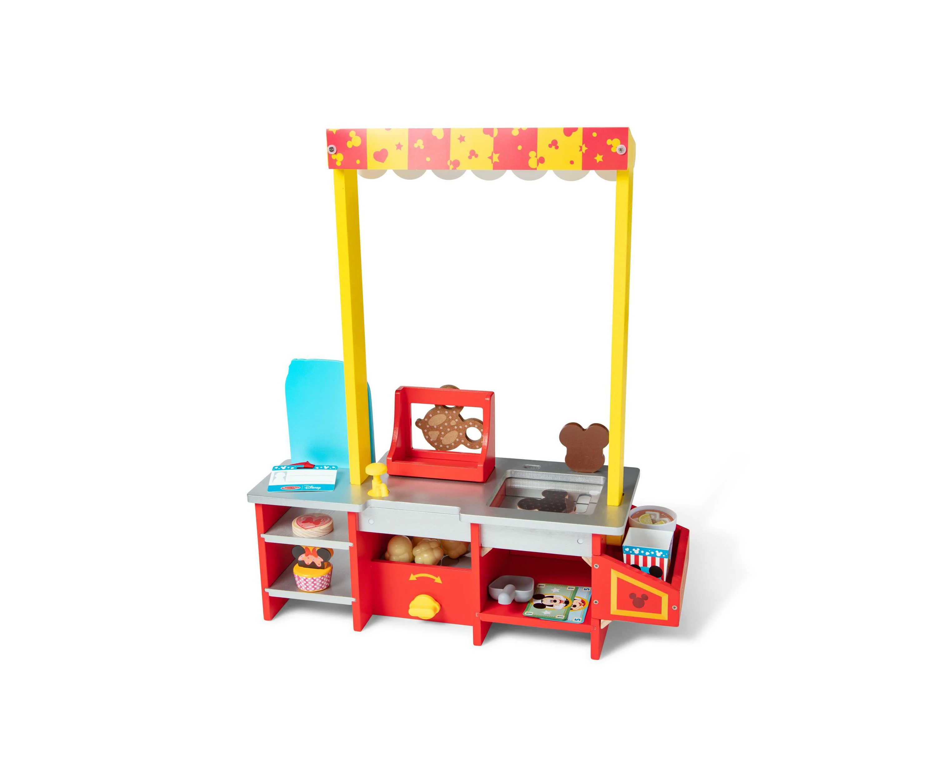 Melissa & Doug Disney Mickey Mouse Snacks Popcorn Wooden Food Counter 24-Piece Set - Image 3