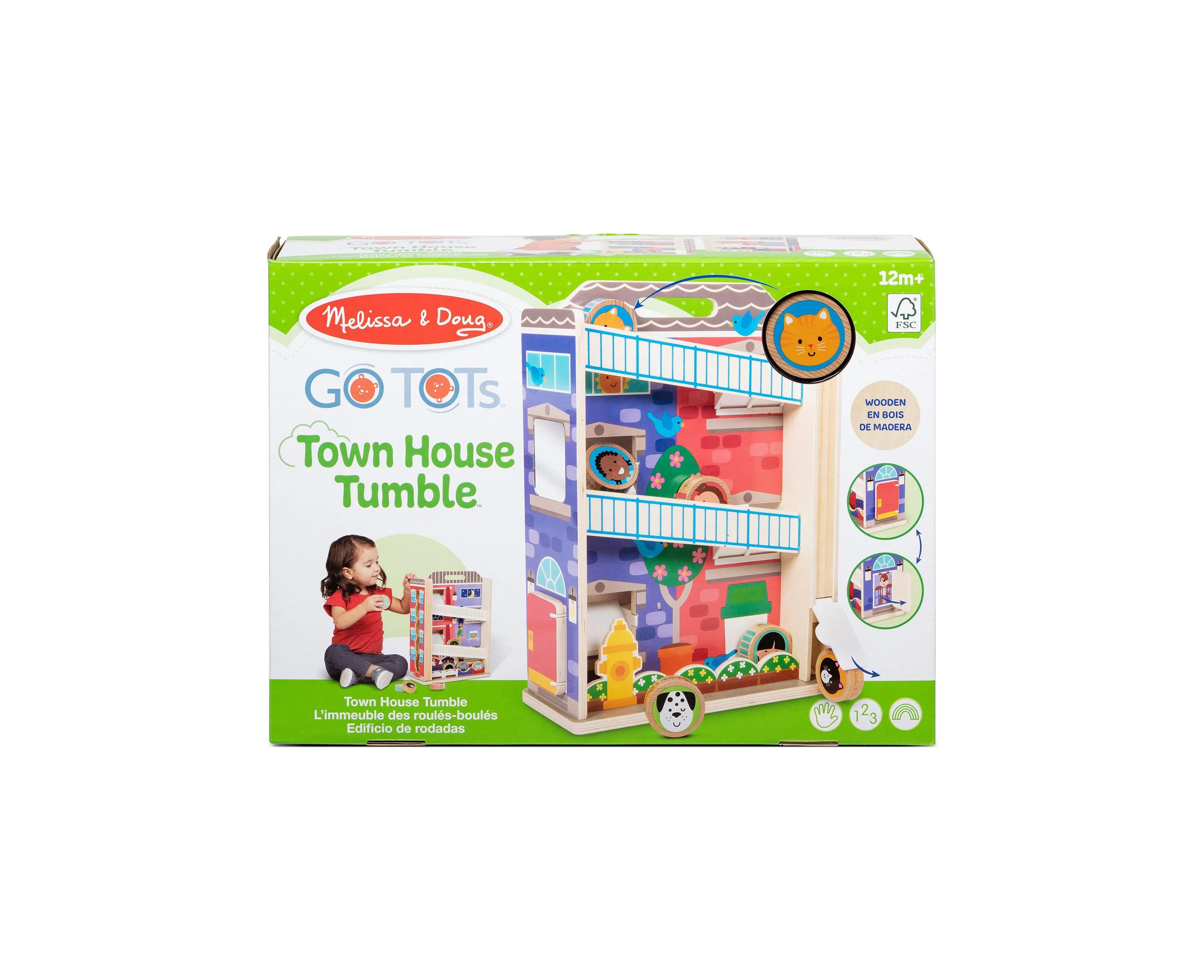 Melissa & Doug GO TOTs Town House Tumble - Interactive Wooden Tower - Image 3