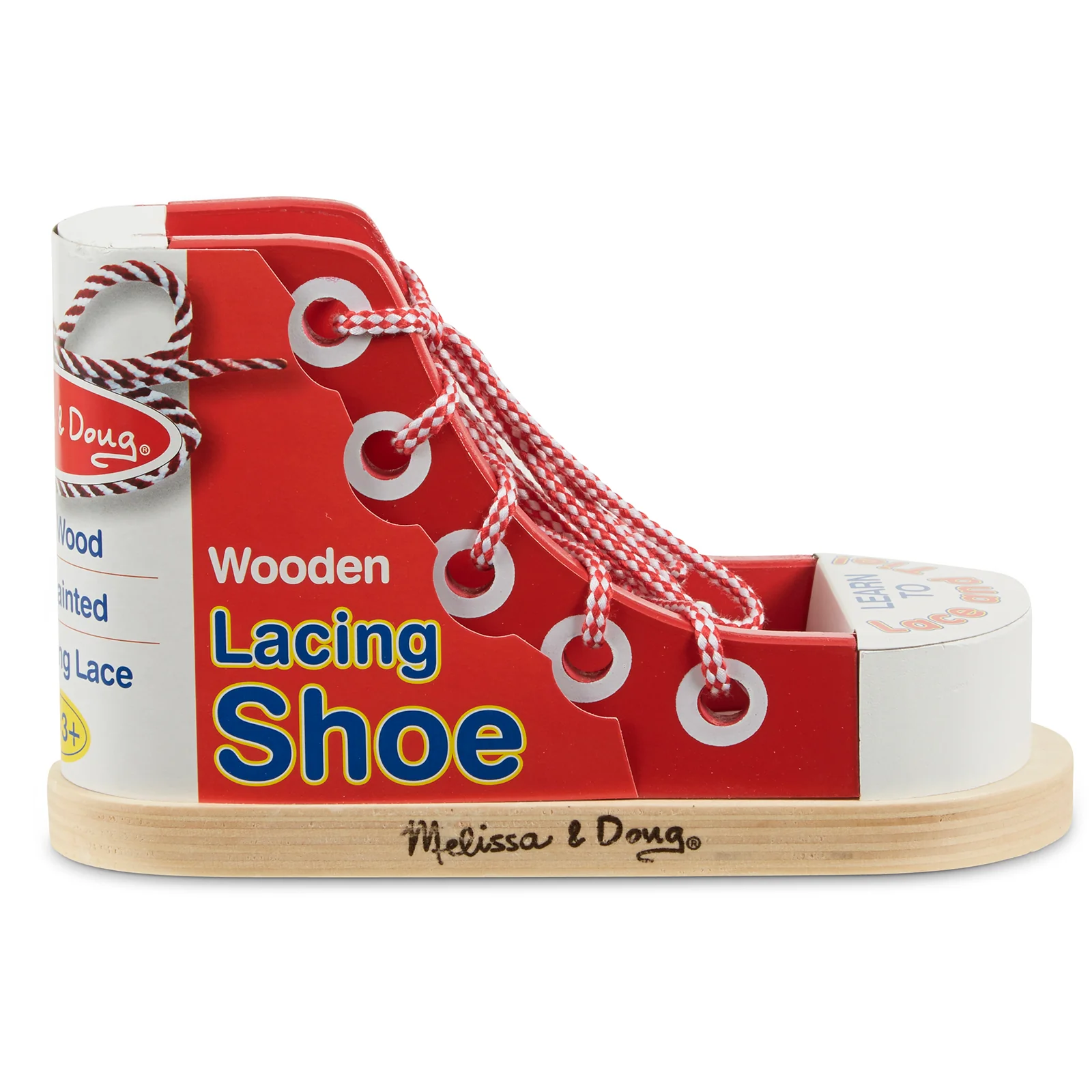 Melissa & Doug Wooden Lacing High-Top Sneaker - Educational Toy - Image 3