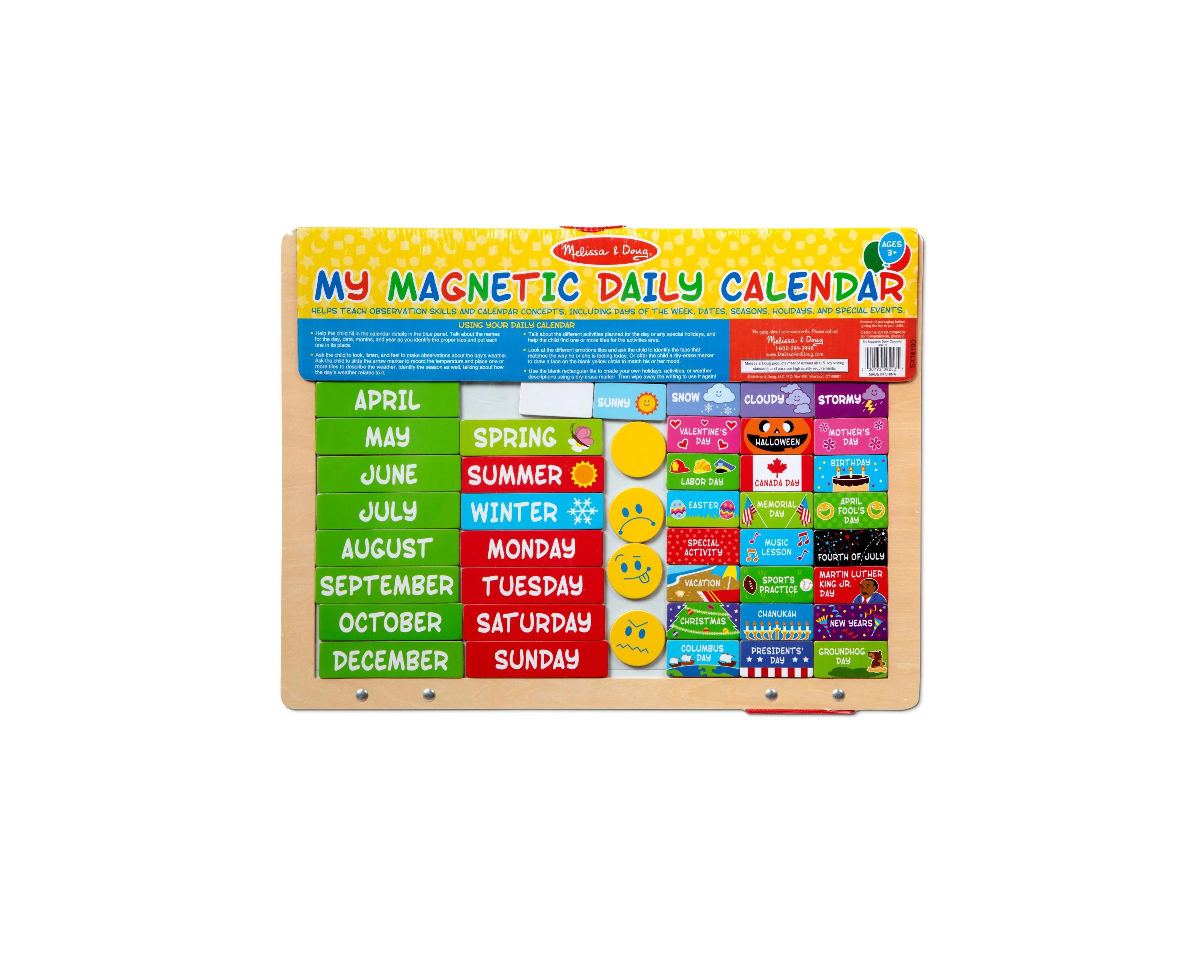 Melissa & Doug My First Daily Magnetic Calendar - Educational Toy for Kids - Image 2