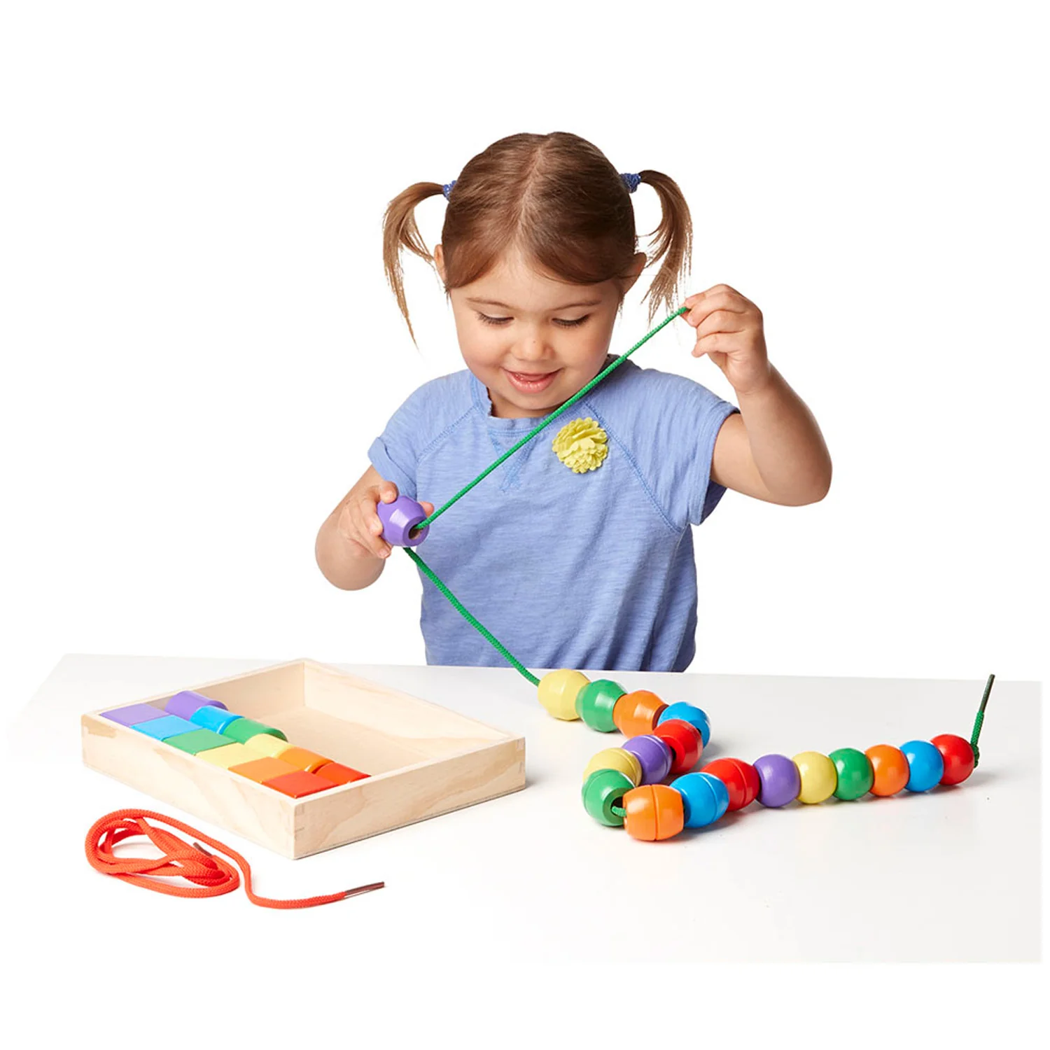 Melissa & Doug Primary Lacing Beads - Colorful Wooden Educational Toy - Image 3