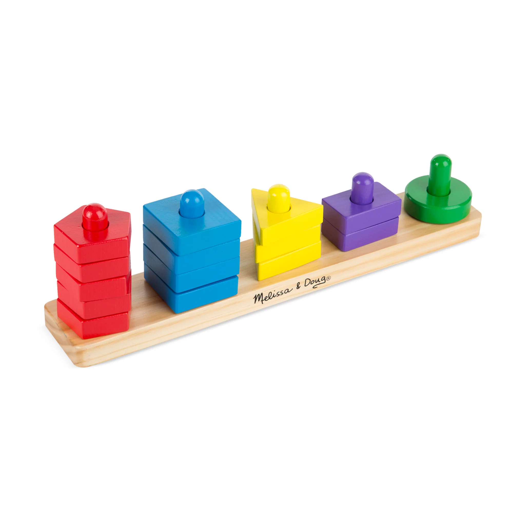 Melissa & Doug Stack & Sort Board - Colorful Wooden Block Puzzle - Image 3