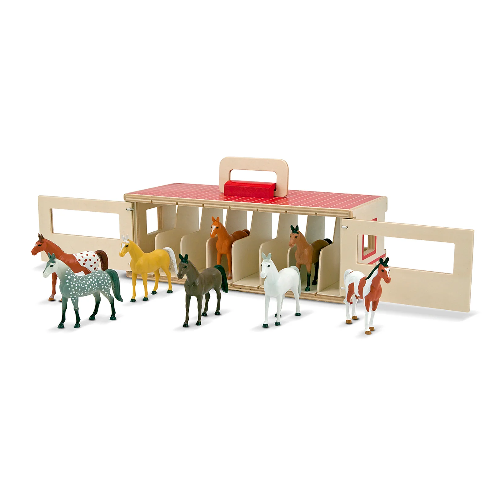Melissa & Doug Portable Wooden Show-Horse Stable Play Set - Image 3