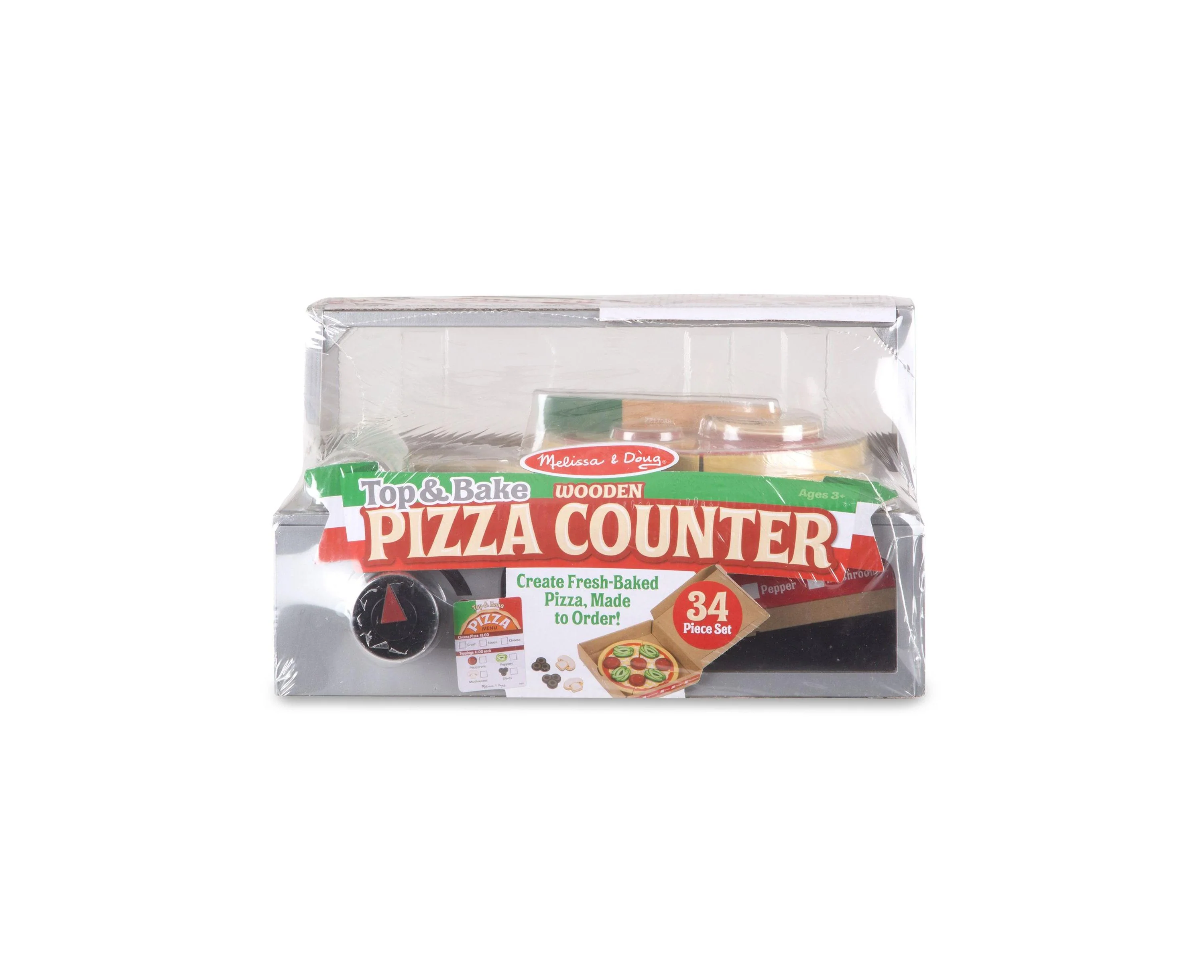 Melissa & Doug Top & Bake Wooden Pizza Counter Play Set - 41 Pieces - Image 5