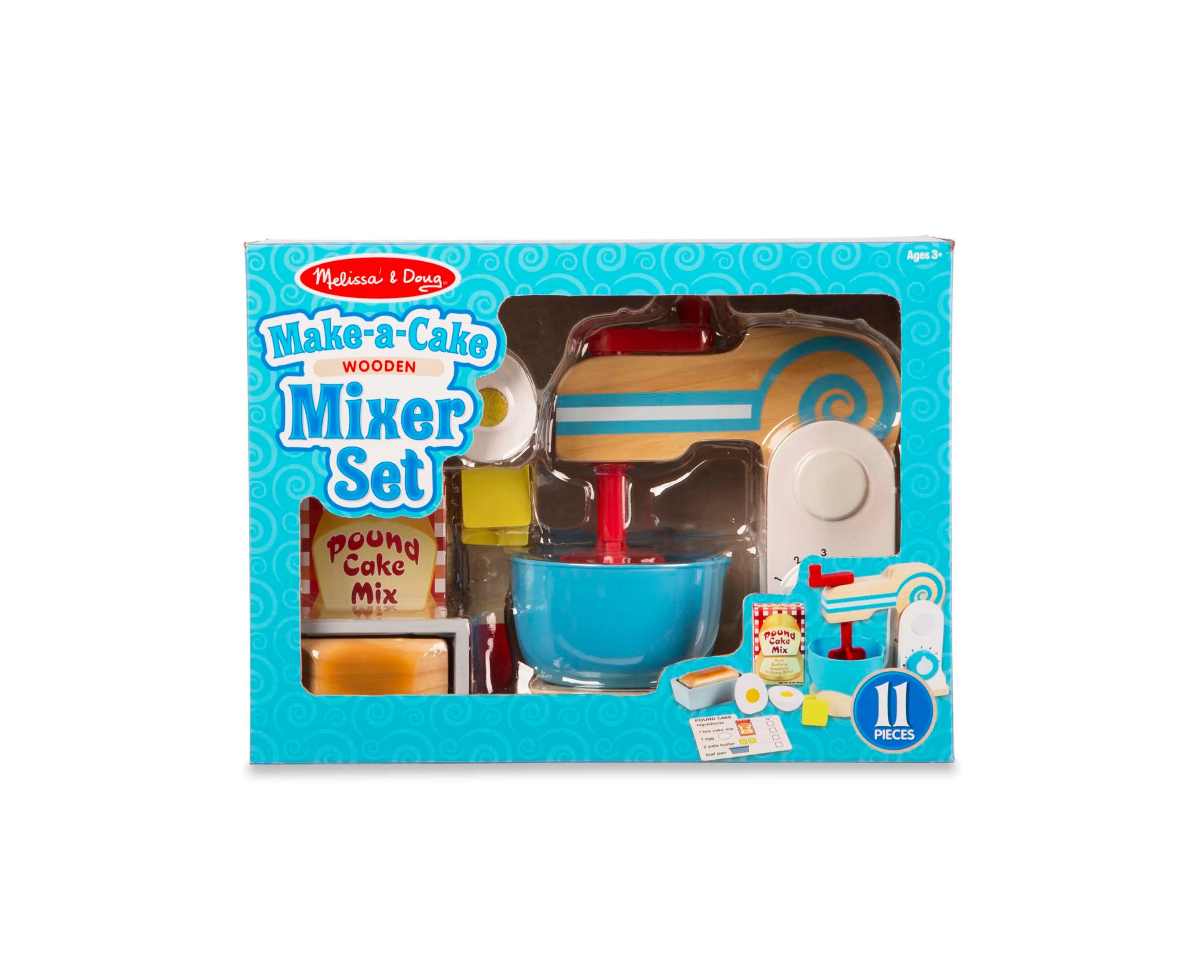 Melissa & Doug Wooden Make-a-Cake Mixer Set - 11-Piece Play Food and Kitchen Accessories - Image 6