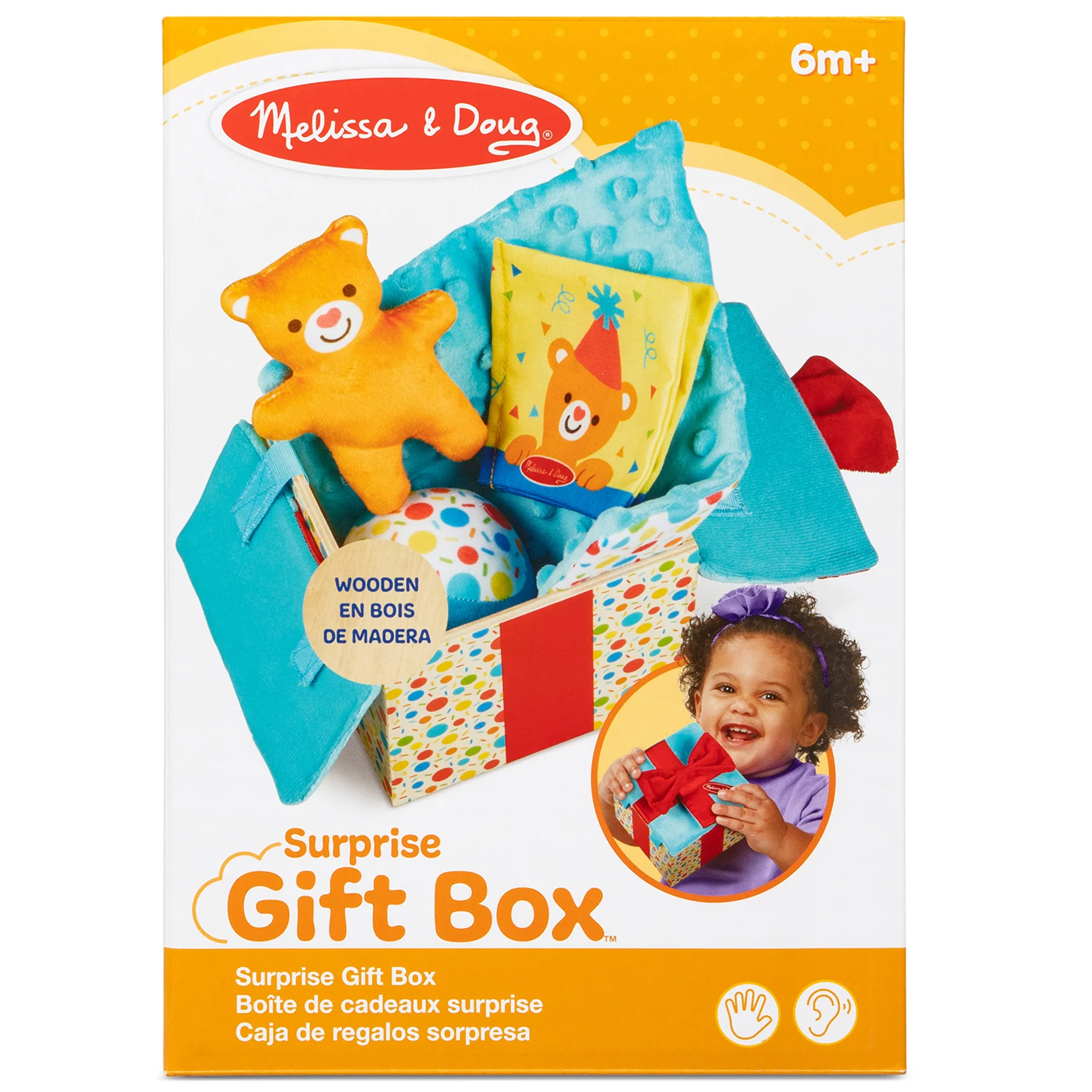 Melissa & Doug Wooden Surprise Gift Box – Interactive Sensory Toy