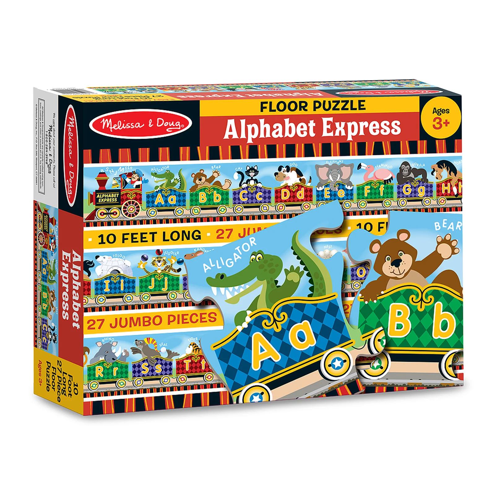 Melissa & Doug Alphabet Express 2 Pack Floor Puzzles – 27 pc - Image 2