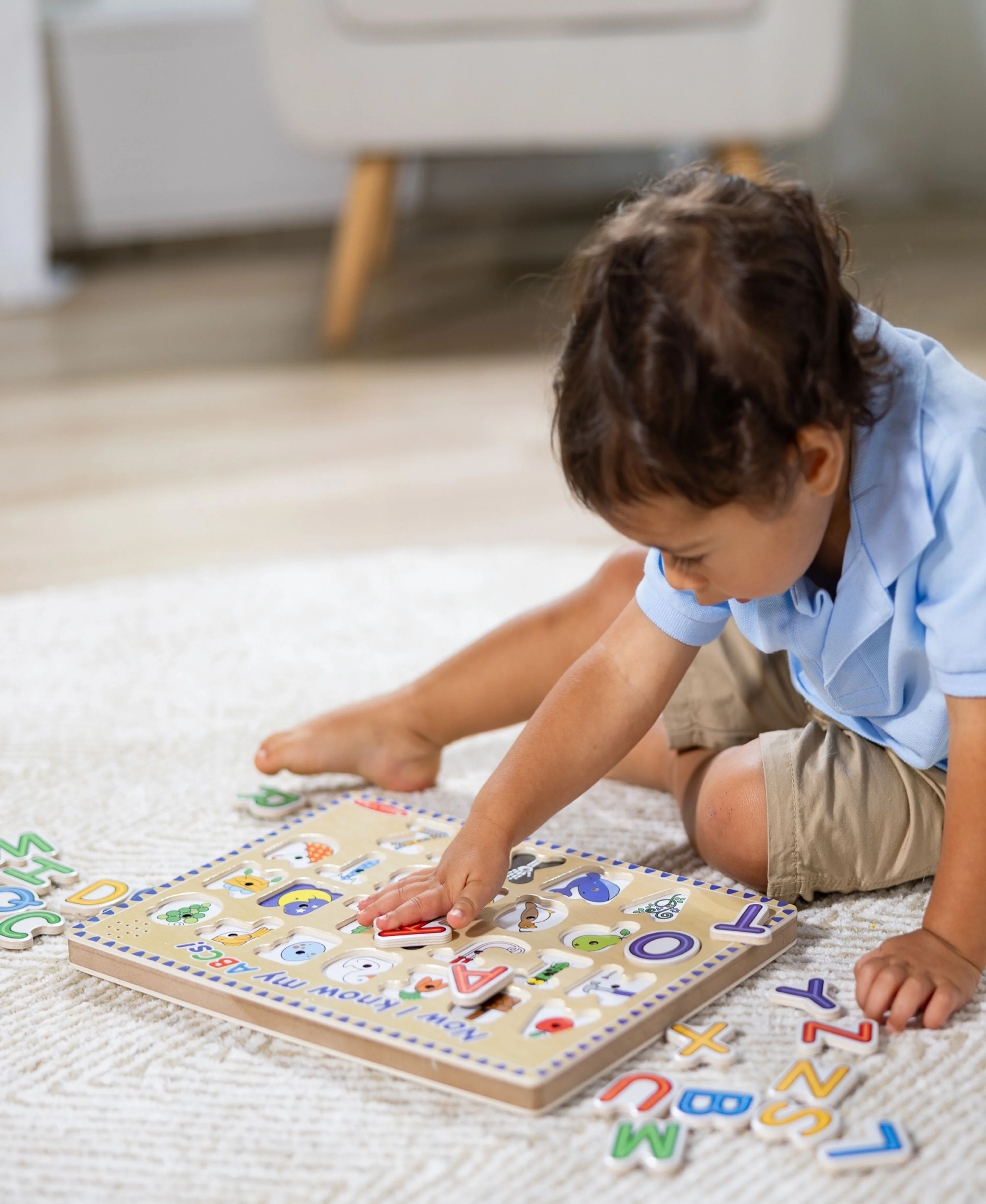Melissa & Doug Alphabet Sound Puzzle - 26-Piece Brightly Colored Wooden Set - Image 3