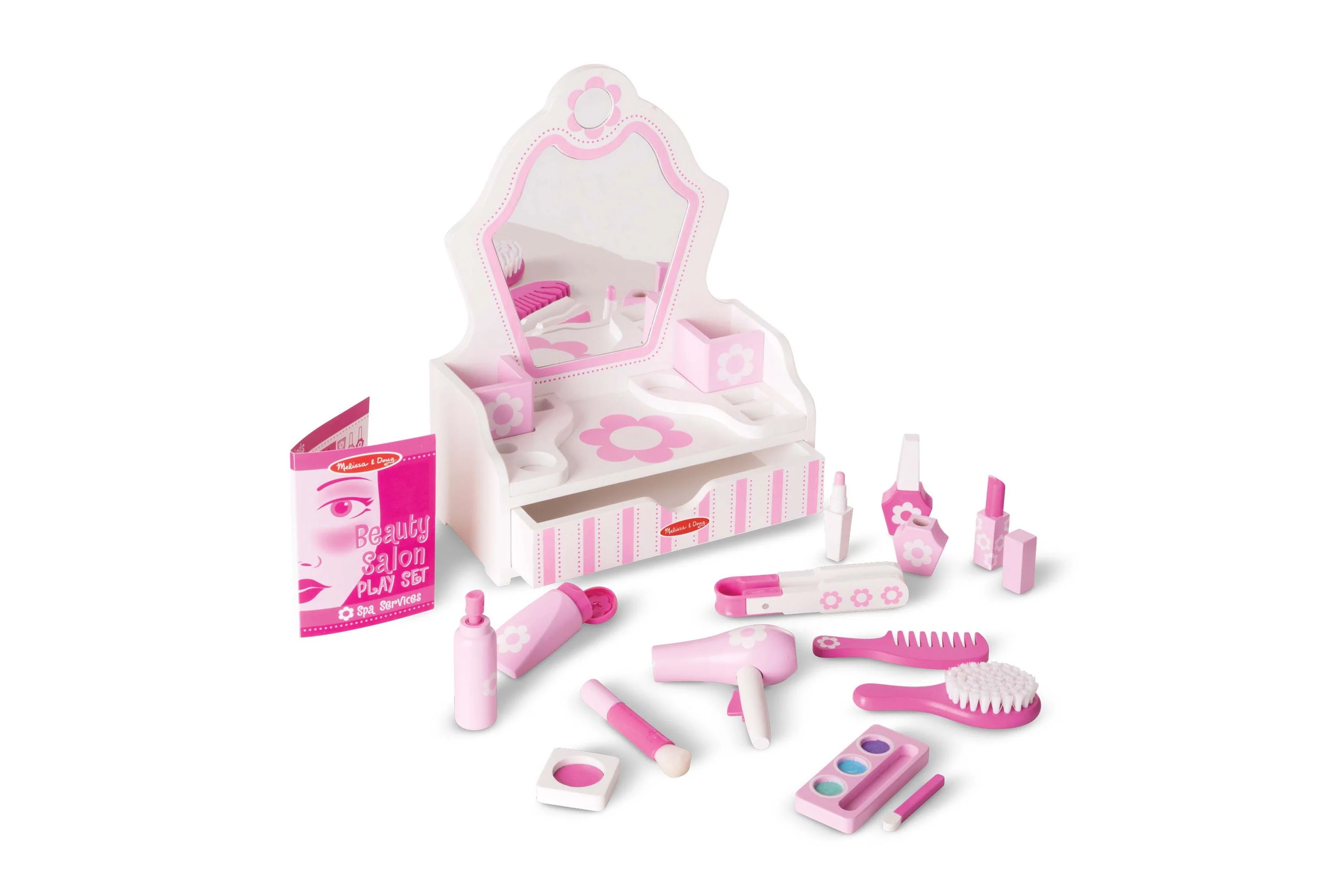 Melissa & Doug Beauty Salon Play Set With Wooden Vanity And Mirror - Image 2