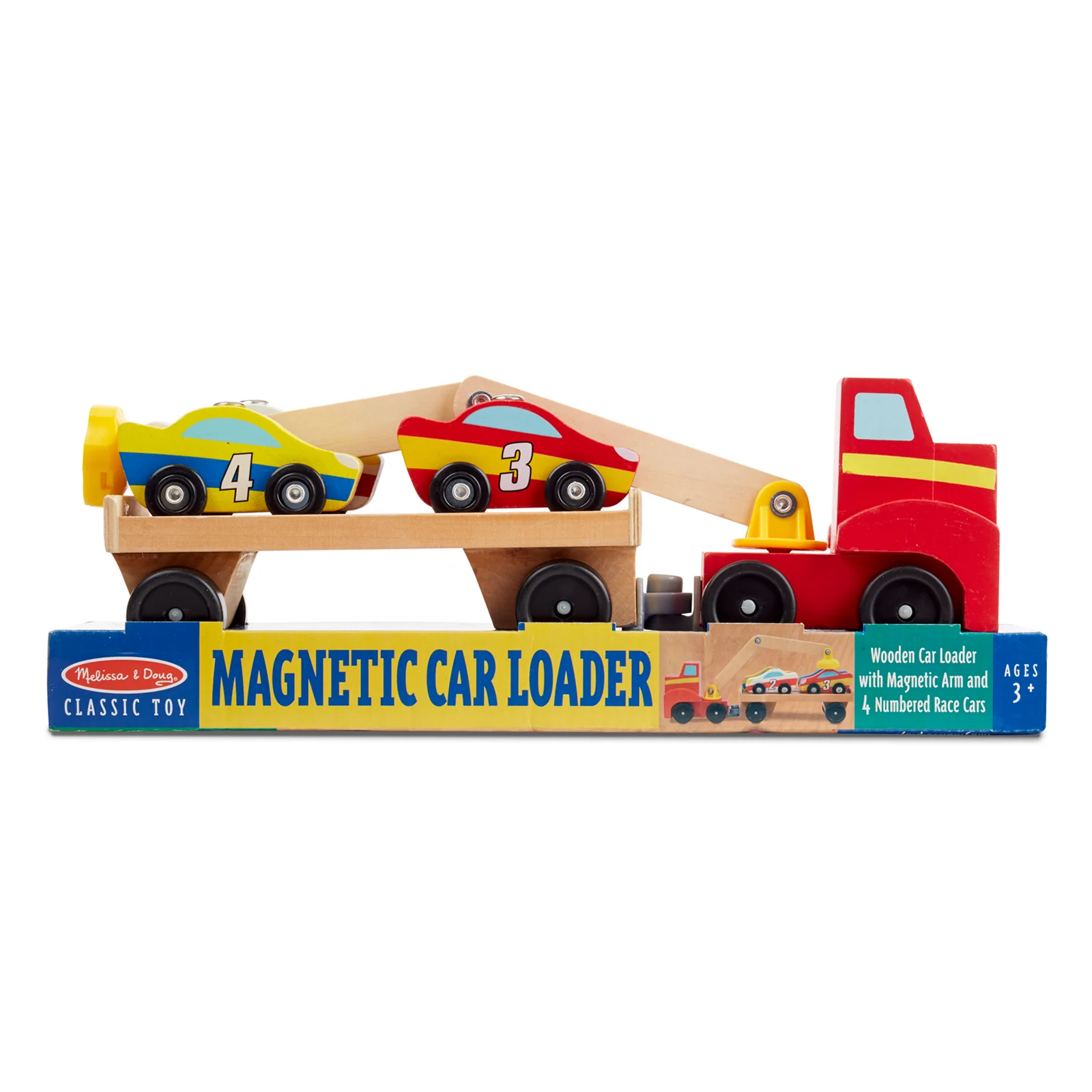 Melissa & Doug Magnetic Car Loader - Colorful Wooden Toy Set - Image 2