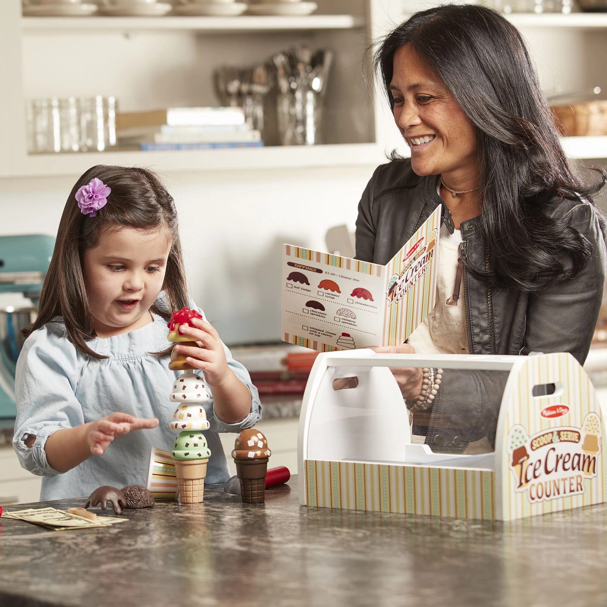 Melissa & Doug 28-Piece Wooden Ice Cream Play Set - Image 5