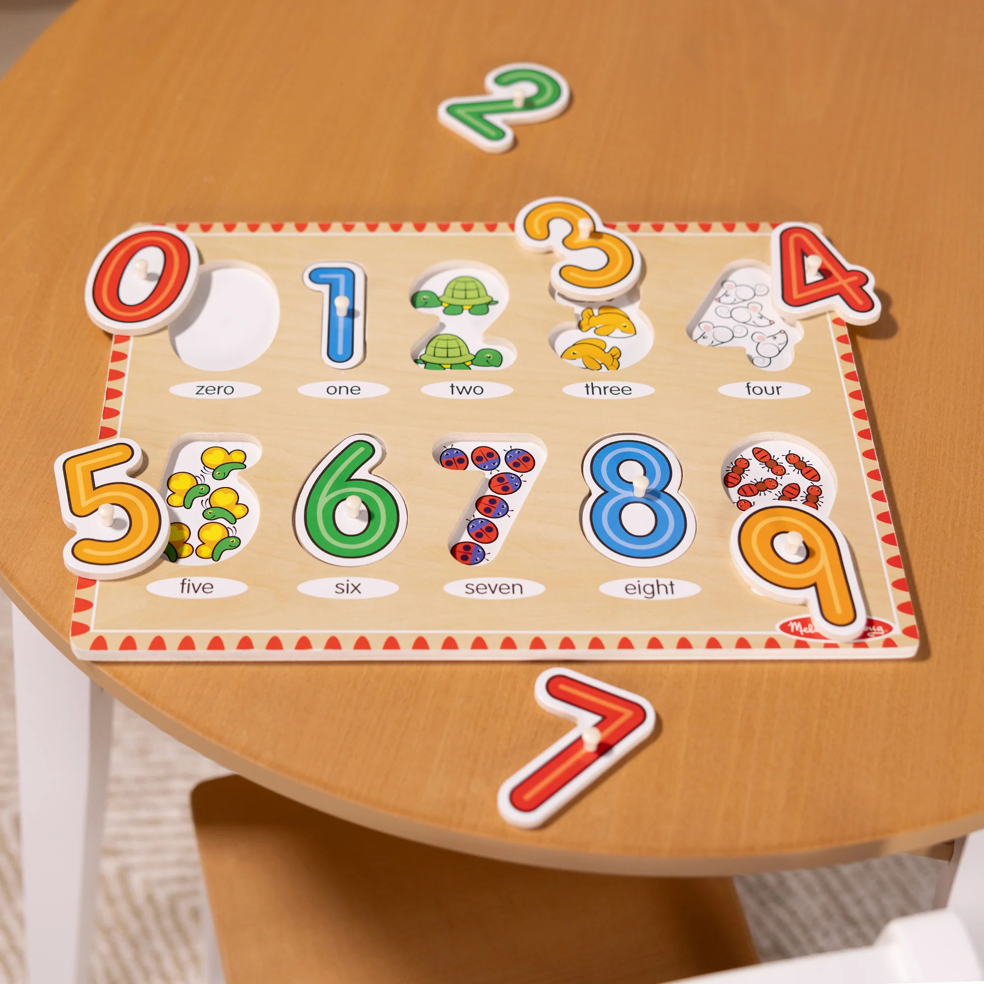 Melissa & Doug See-Inside Numbers Wooden Peg Puzzle - 10 pc - Image 7