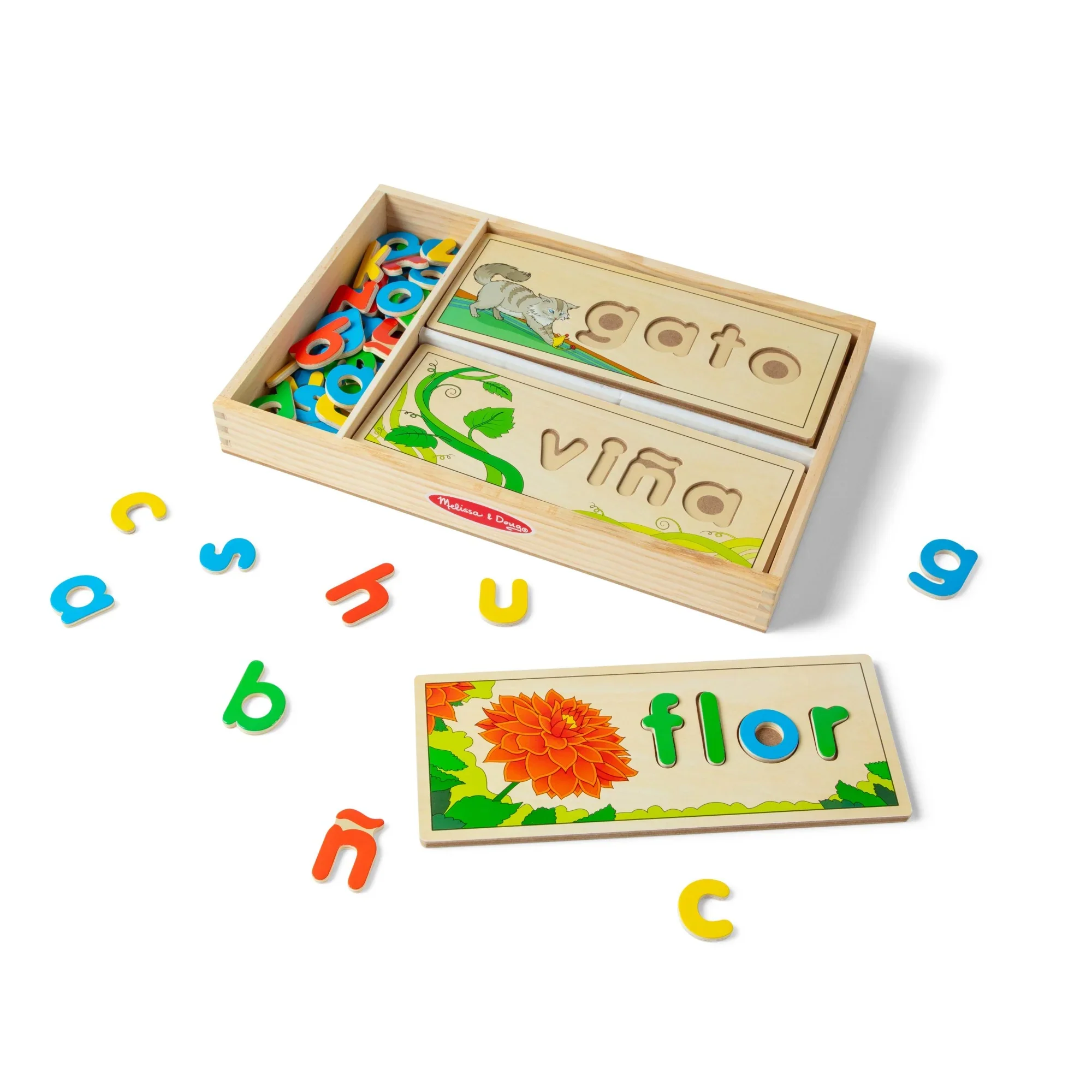 Melissa & Doug Spanish See & Spell Learning Puzzle Set - Image 2