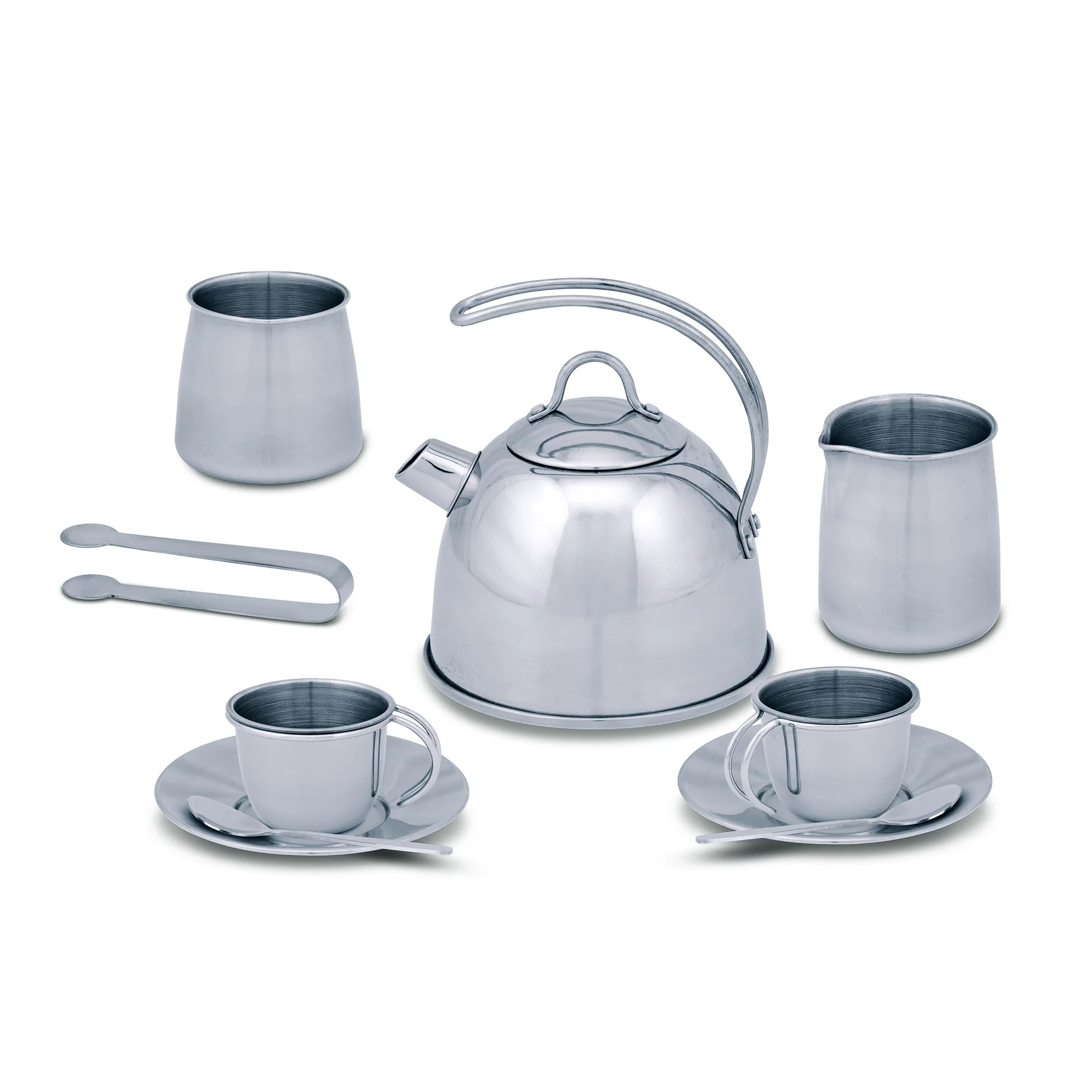 Melissa & Doug 11-Piece Stainless Steel Tea Set - Playtime Elegance - Image 2