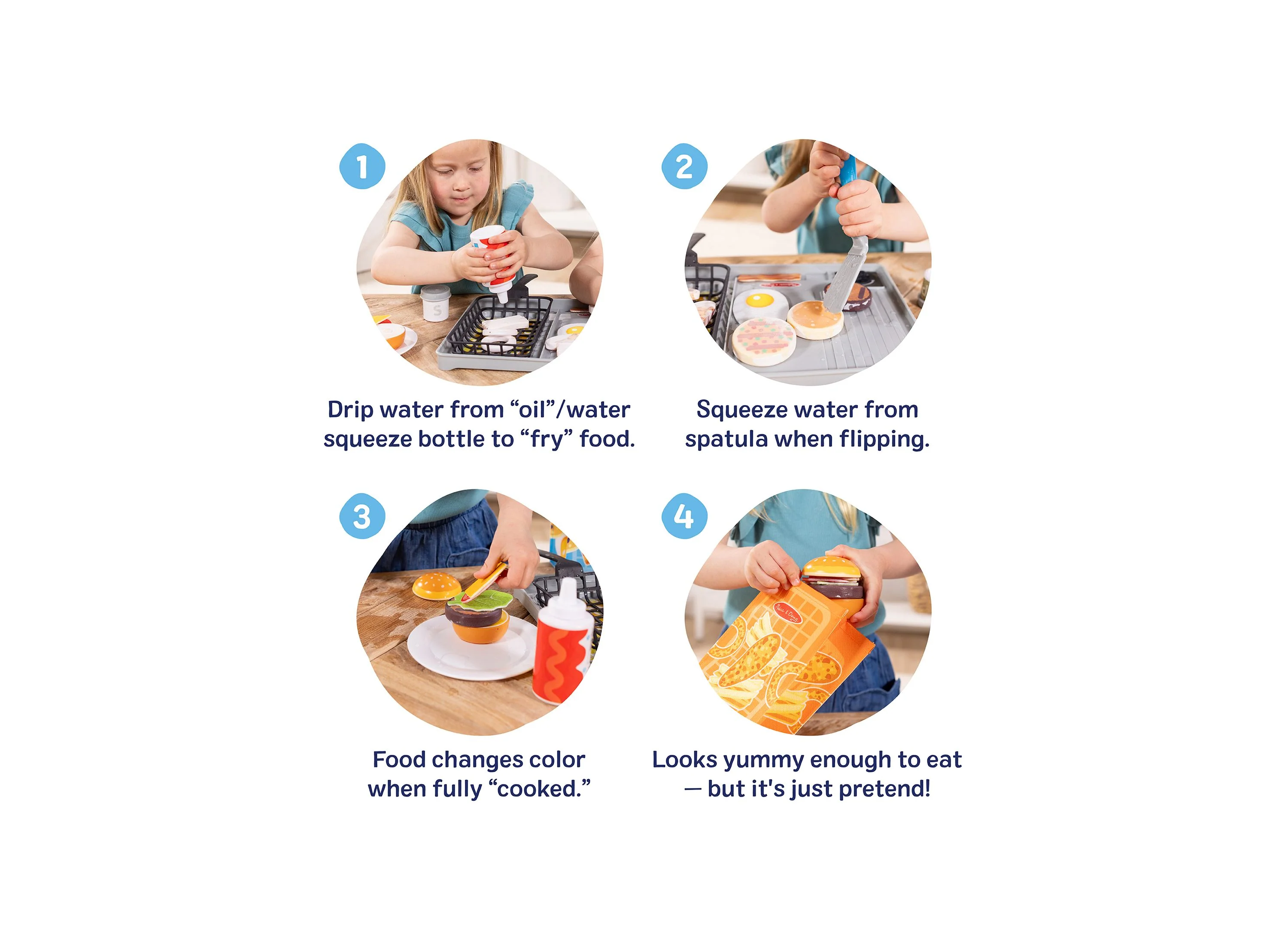 Melissa & Doug Water Wow Flip & Fry Play Set - Colorful Cooking Fun - Image 3