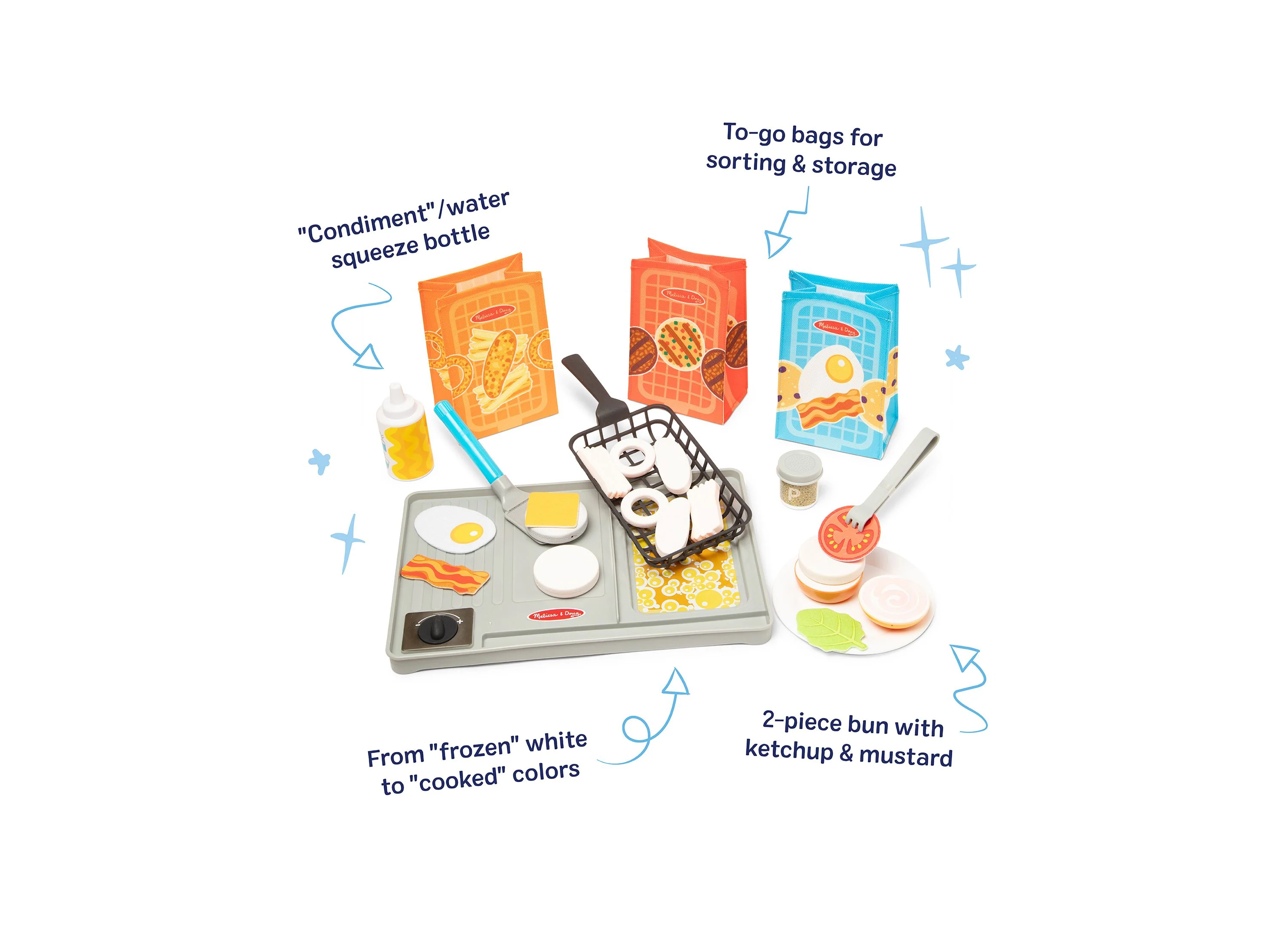 Melissa & Doug Water Wow Flip & Fry Play Set - Colorful Cooking Fun - Image 6