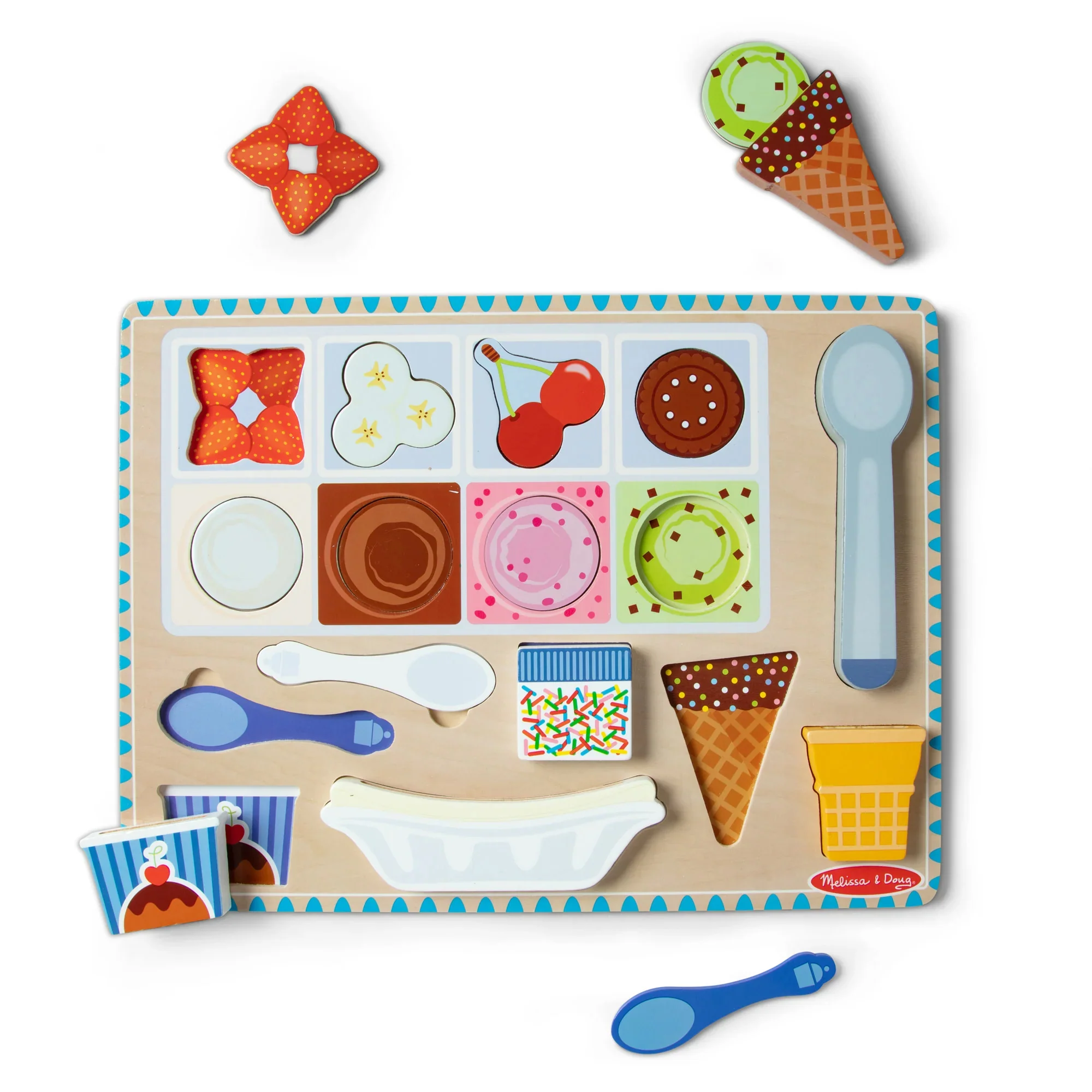 Melissa & Doug Magnetic Ice Cream Puzzle Set - Interactive Wooden Toy - Image 2
