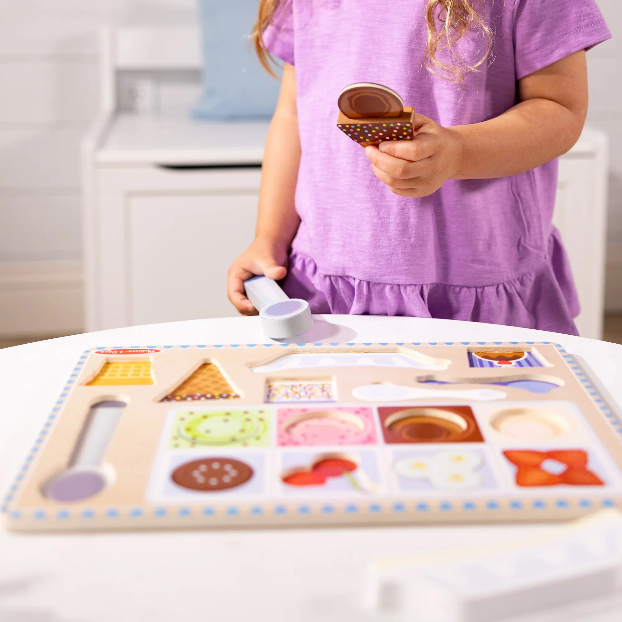 Melissa & Doug Magnetic Ice Cream Puzzle Set - Interactive Wooden Toy - Image 7