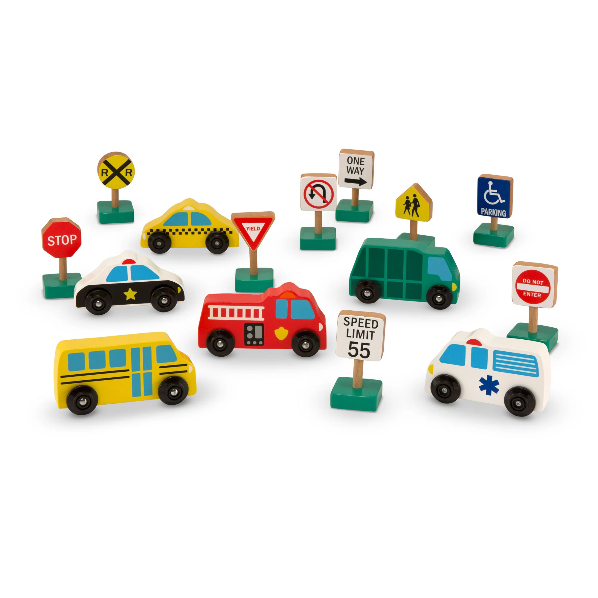 Melissa & Doug Wooden Traffic Adventure Play Set - 15 Pieces - Image 3