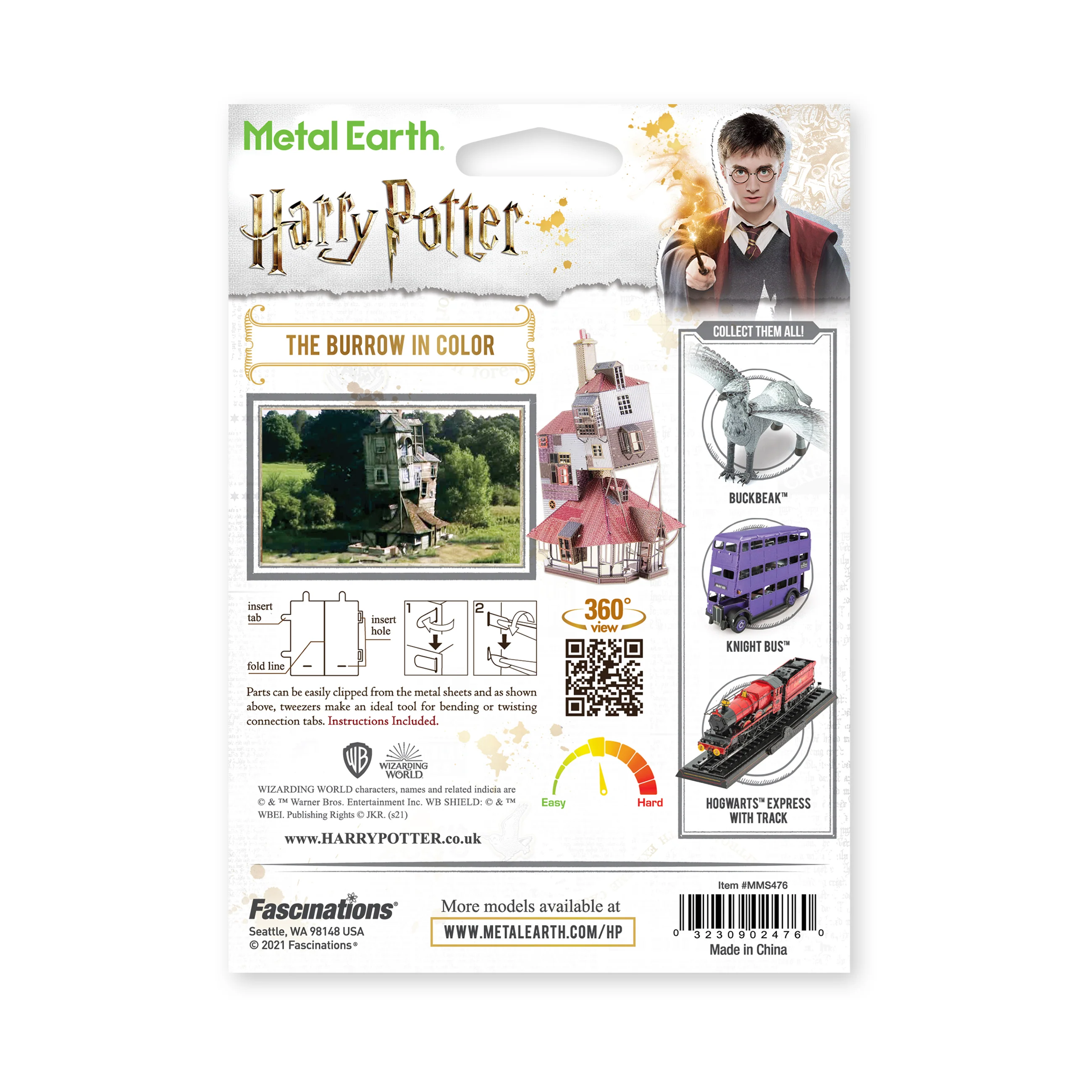 Metal Earth 3D Metal Model Kit - Harry Potter The Burrow in Color - Image 3