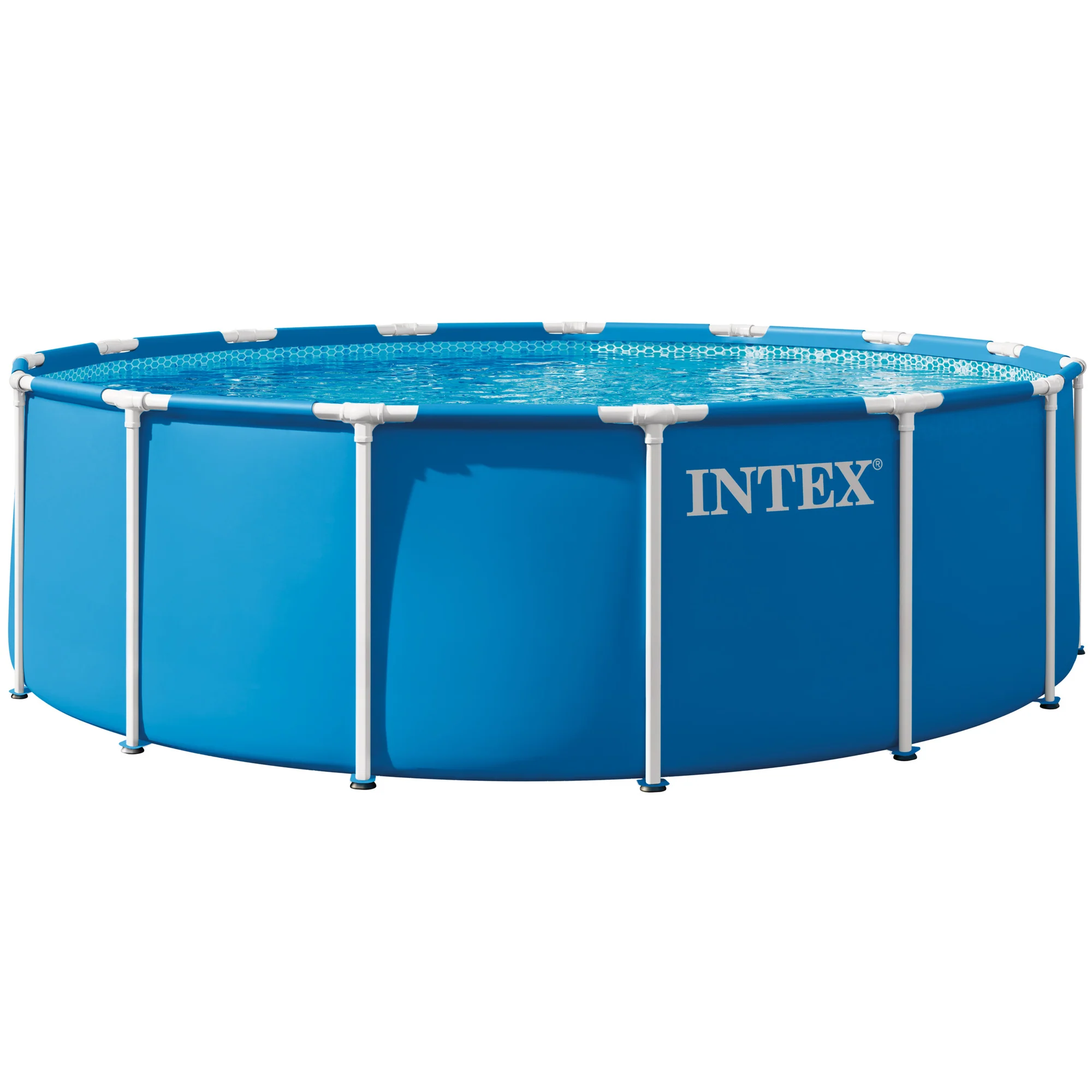 Intex 15-Foot Metal Frame Pool Set With Filter Pump, Ladder & Cover