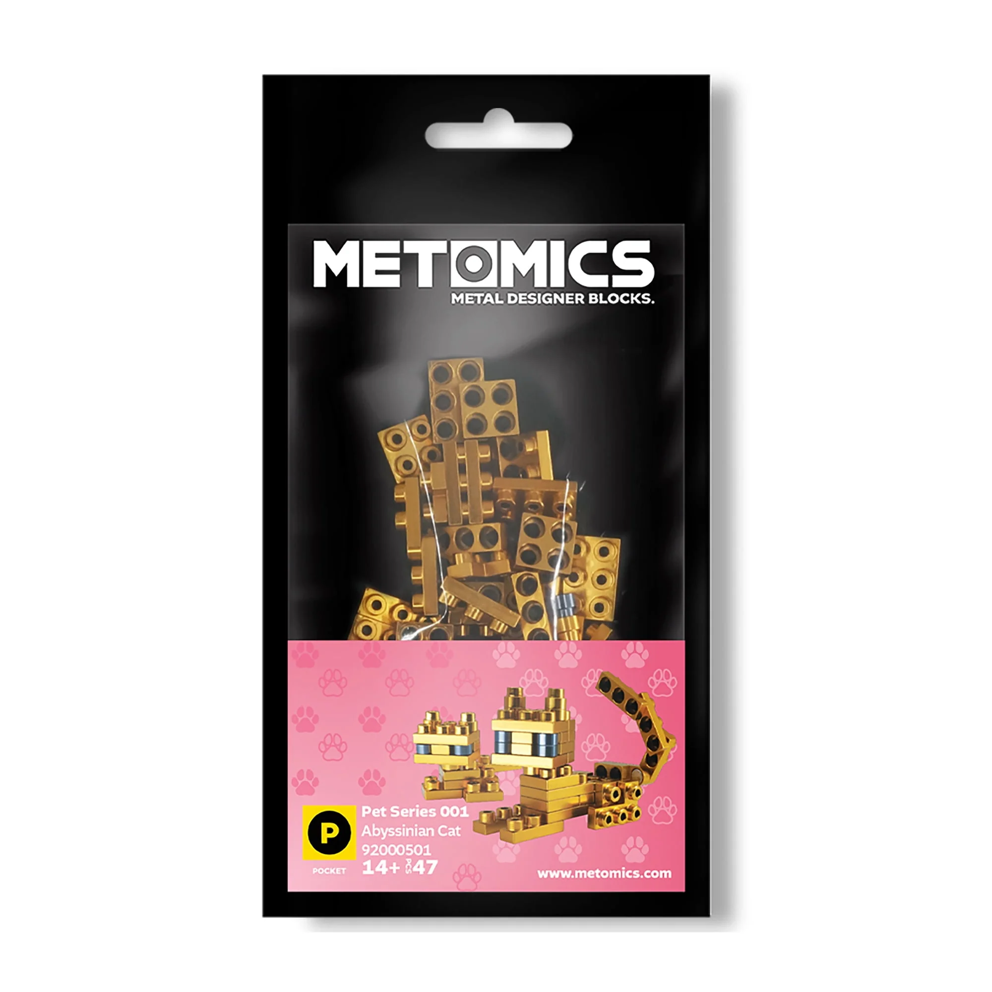 Metomics Pocket Pet Abyssinian Cat - Aztec Gold & Charcoal Black - Image 2