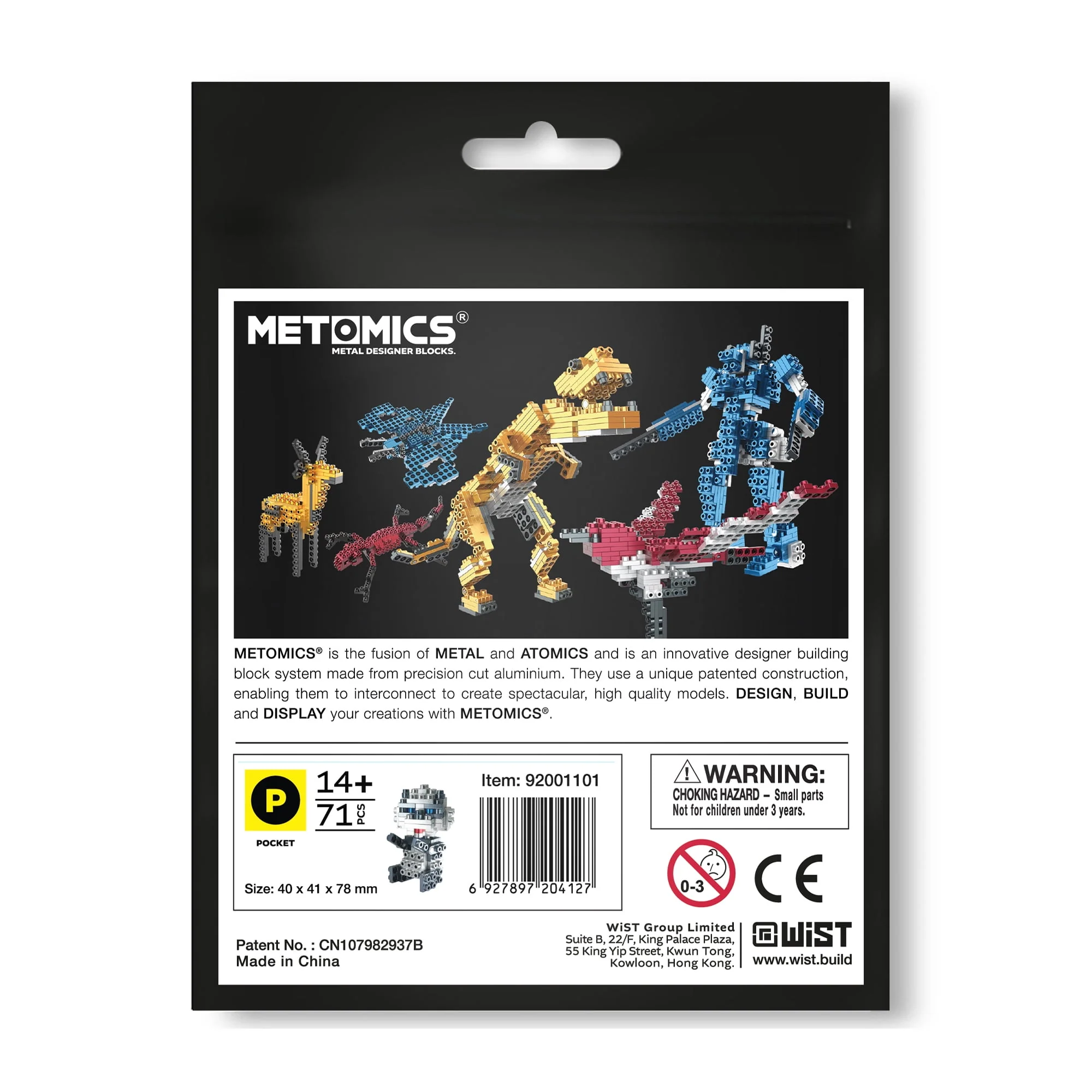 Metomics Wild Animal 71-Piece Panda Bear - Space Silver & Charcoal Black - Image 2