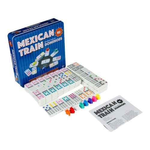 Mexican Train Dominoes Deluxe Set in Tin with Electronic Sounder - Image 5