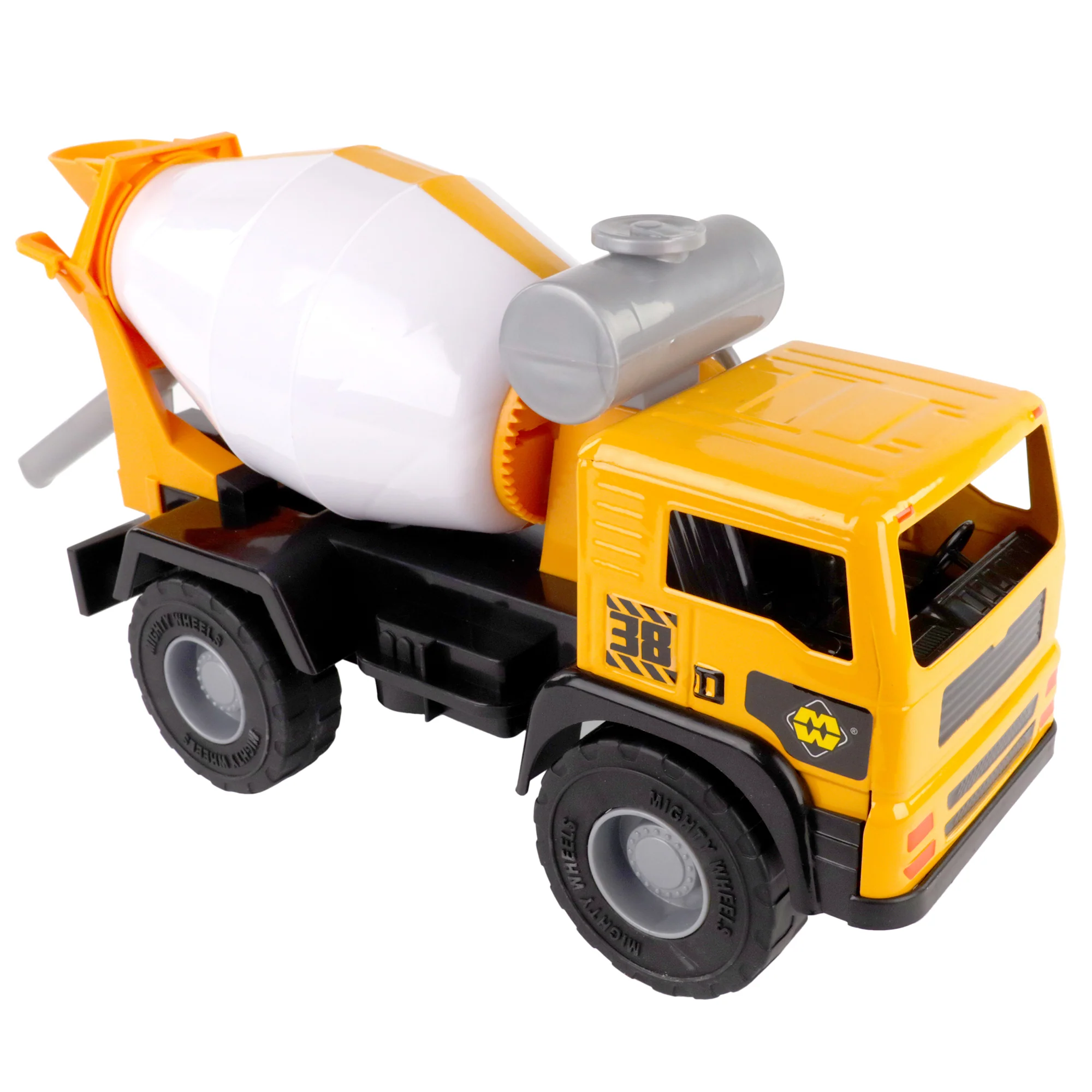Mighty Wheels 16" Cement Mixer Truck with Realistic Sounds and Spinning Drum - Image 5