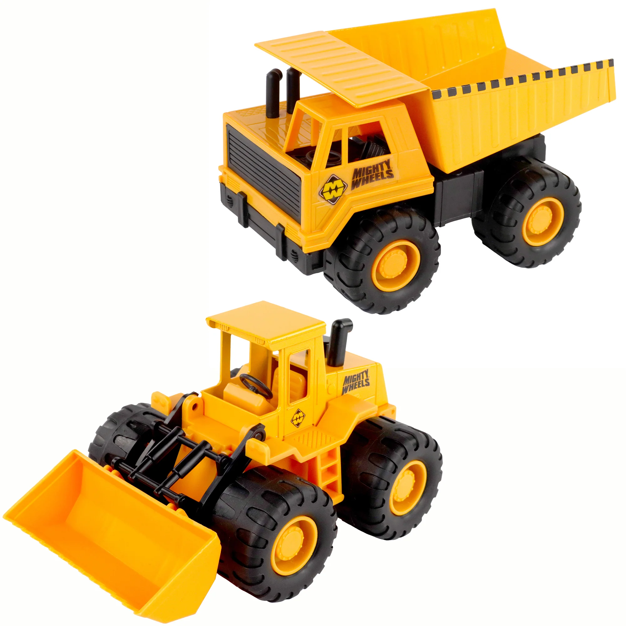Mighty Wheels Construction Twin Pack - 7" Dump Truck & Front Loader - Image 2