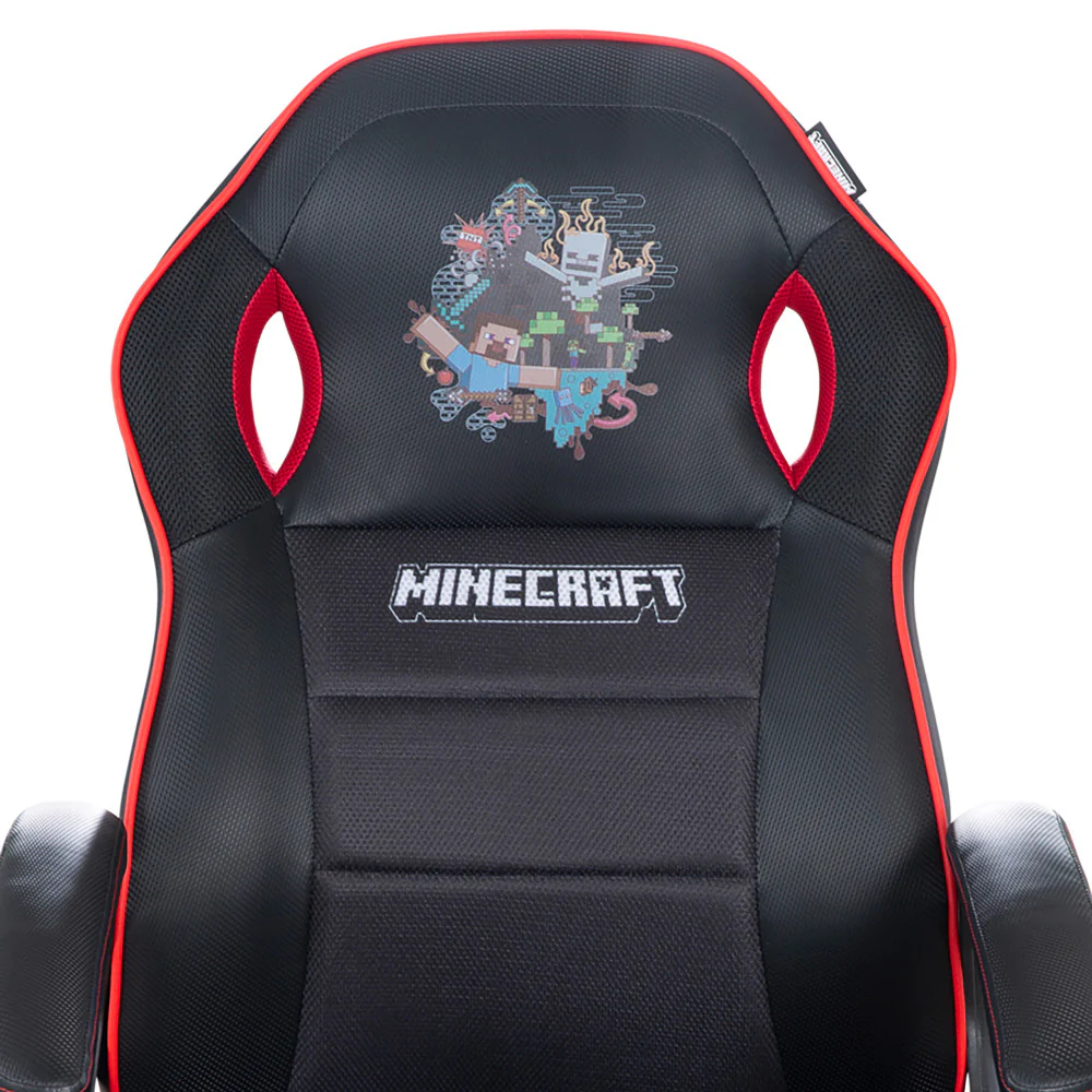 Minecraft Adventure Gaming Chair - Black-Red - Adult Desk Throne - Image 3