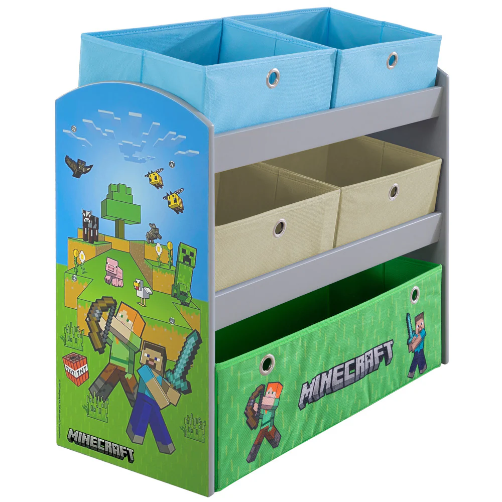 Minecraft Adventure Play Shelf with Themed Fabric Boxes - Image 4