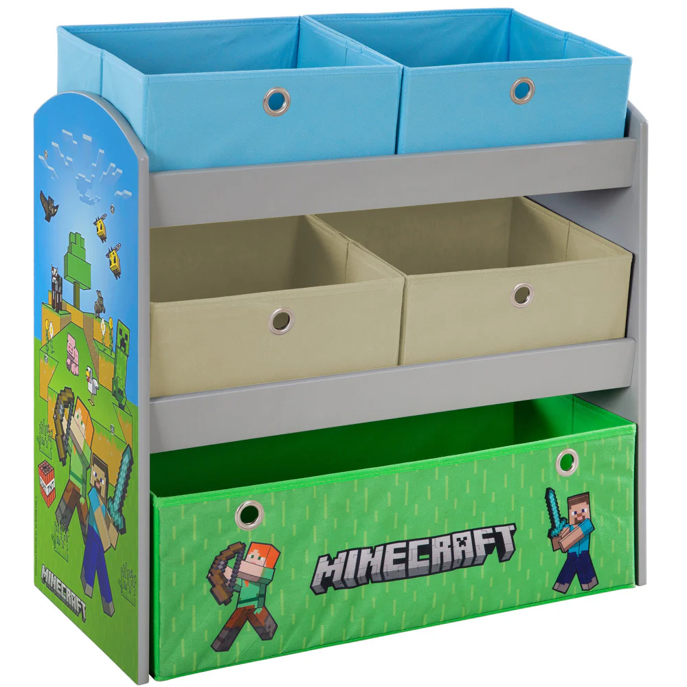 Minecraft Adventure Play Shelf with Themed Fabric Boxes - Image 6