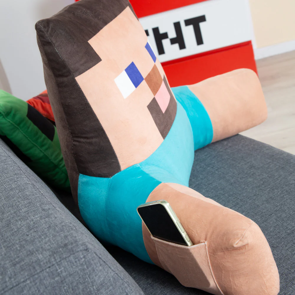 Minecraft Steve Relax Pillow - Character Lounge Cushion with Armrests - Image 4