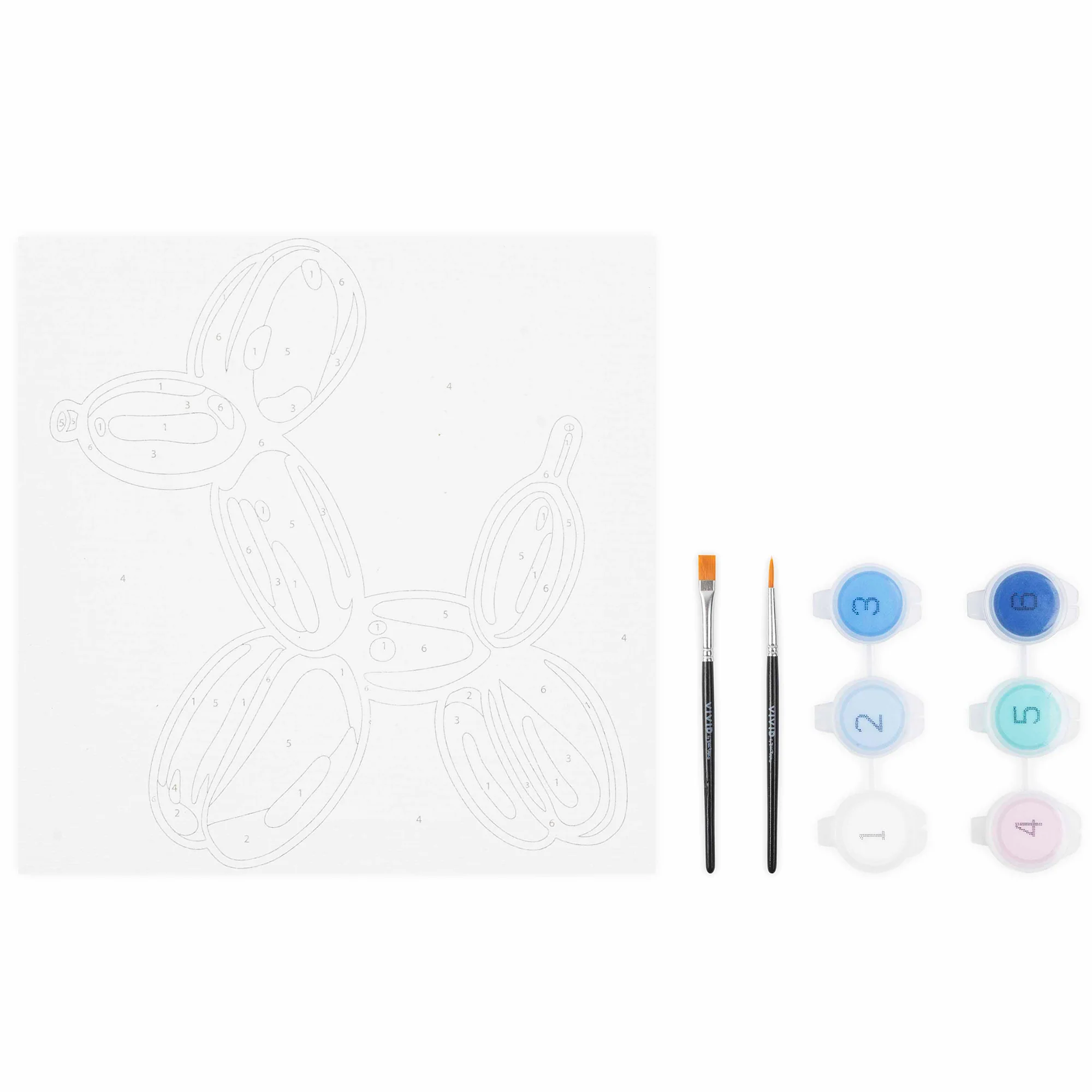 Brea Reese Mini Paint By Number Balloon Dog 6x6 Inch Canvas Kit - Image 3
