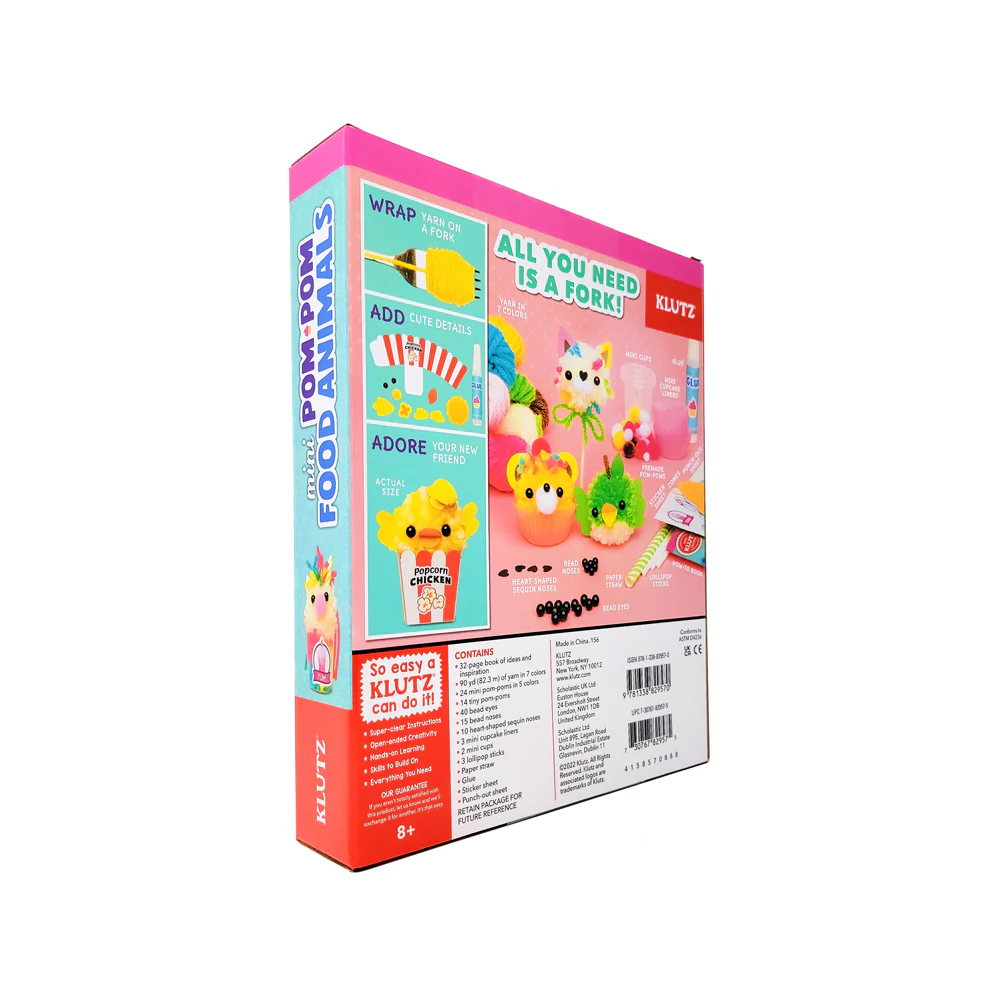 Klutz Mini Pom-Pom Food Animals Craft Kit - Image 3