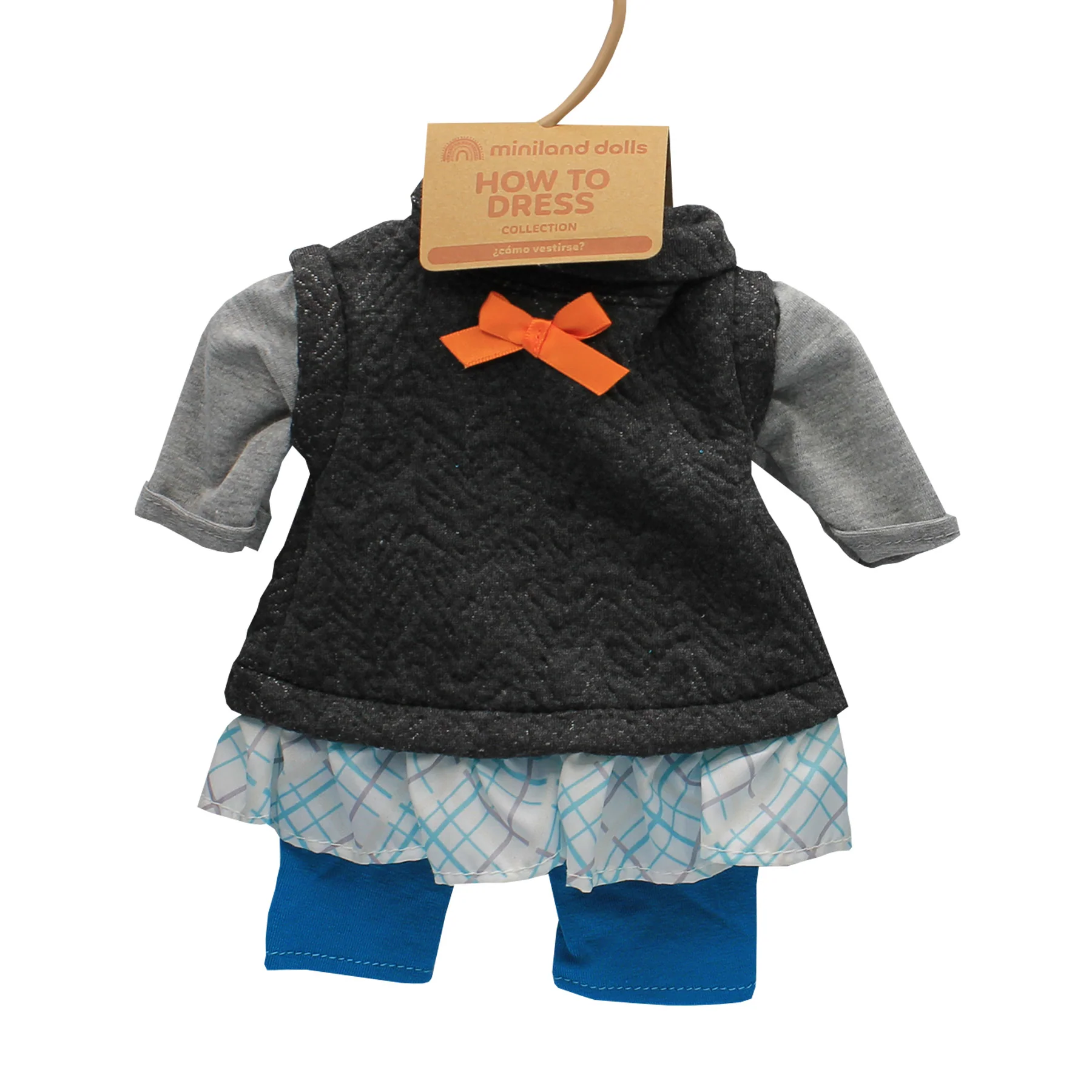 Miniland Autumn/Spring Outfit for 15-Inch Girl Dolls - Includes Accessories - Image 2