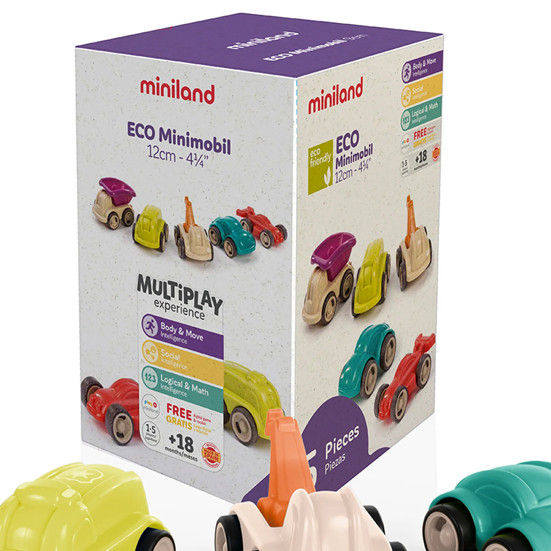 Miniland Eco-Friendly Minimobil Vehicles - Playful Set of 5 - Image 2