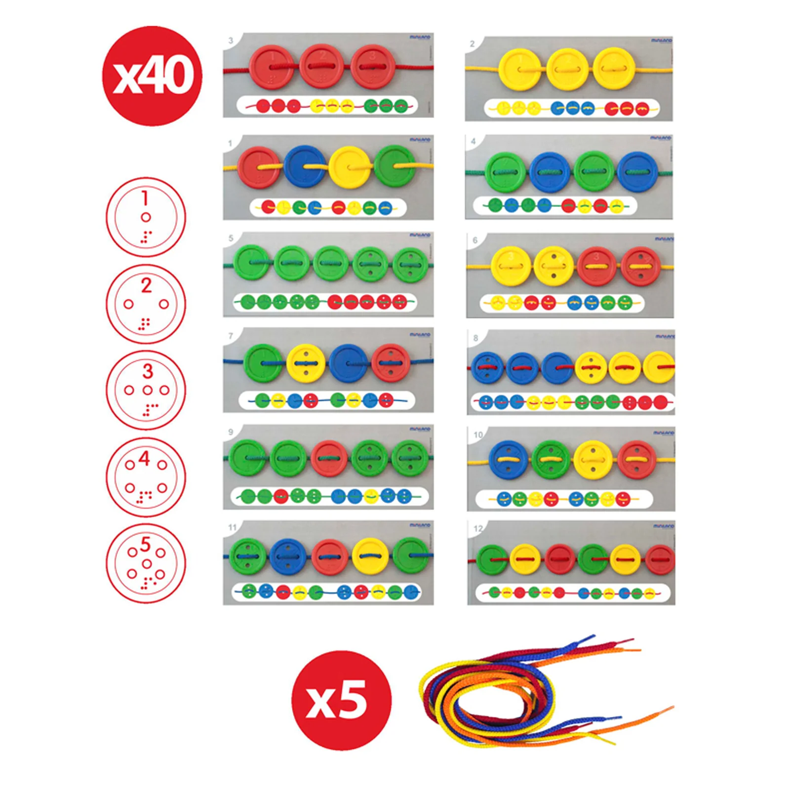 Miniland Educational Activity Buttons Set - 57 Pieces for Learning and Development - Image 3
