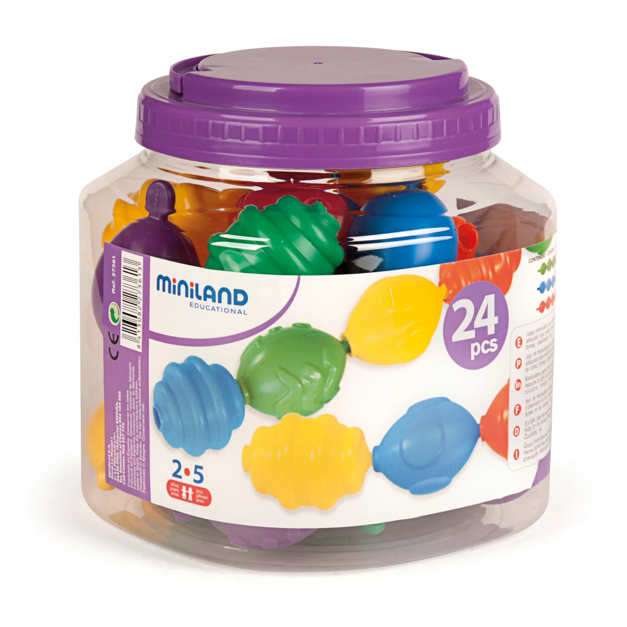 Miniland Educational Maxichain - Colorful Interlocking Pieces - Pack of 24 - Image 3