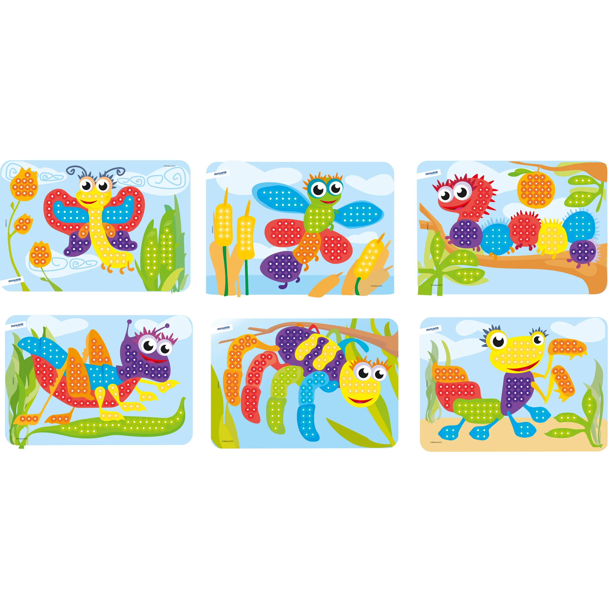 Miniland Educational Pegs Set - 3/8" Pegs with 6 Pattern Cards and 180 Pegs - Image 3