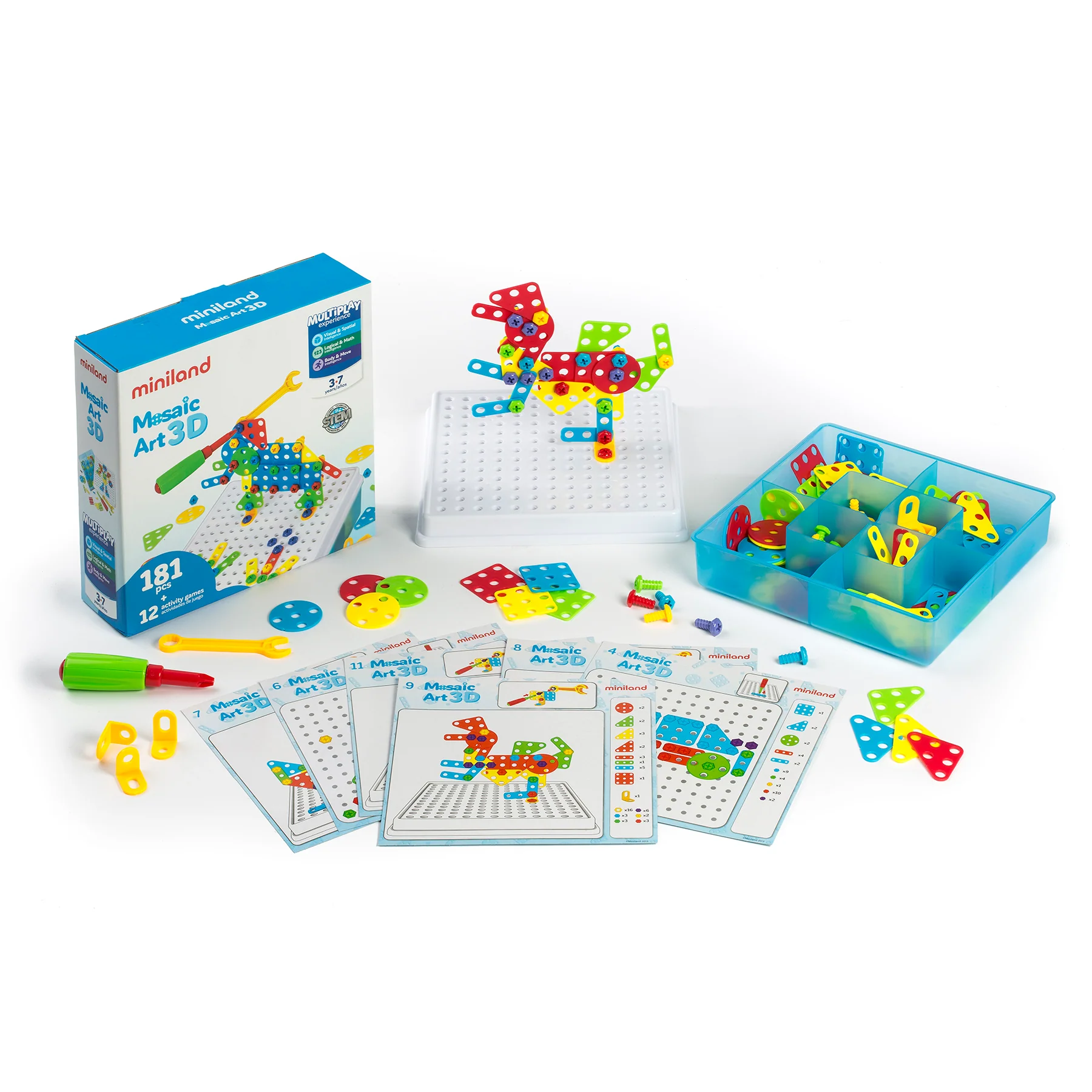 Miniland Mosaic Art Set - Creative Building for Kids - 180 Pieces - Image 2