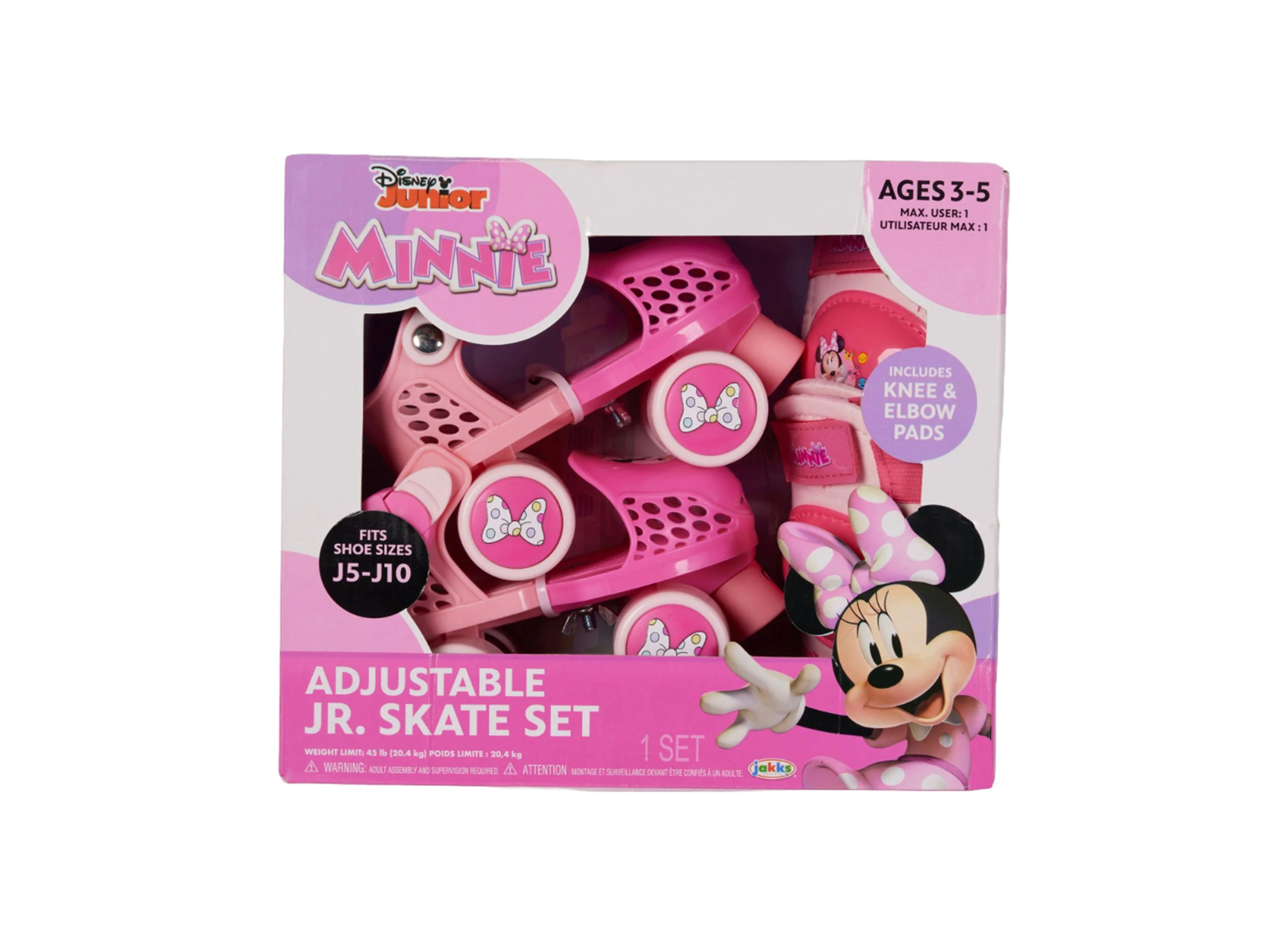 Minnie Mouse Junior Roller Skates With Pads Ages 3-5