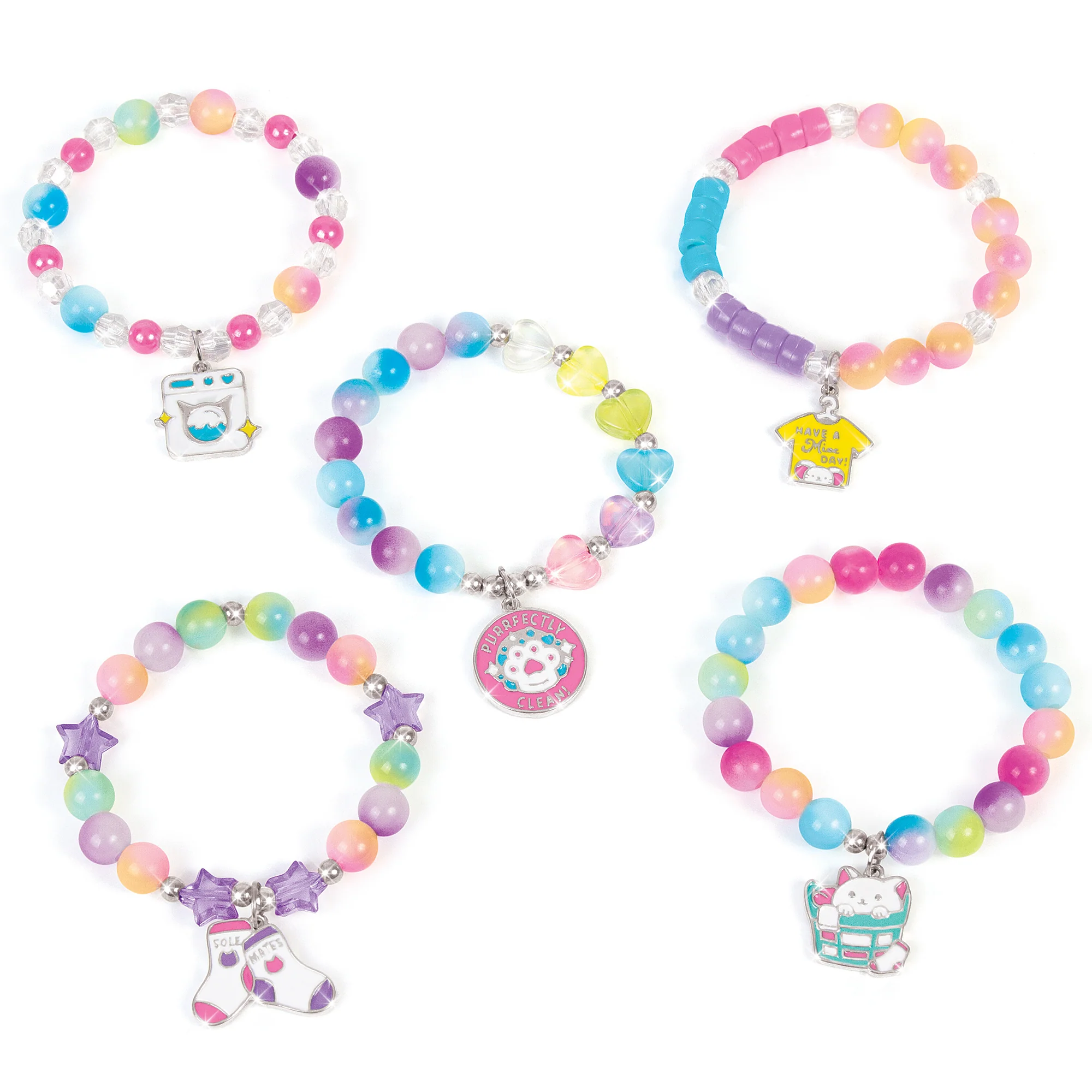 MIR Magical Cat Bead Washing Bracelet Kit - Pink & Purple - Image 3